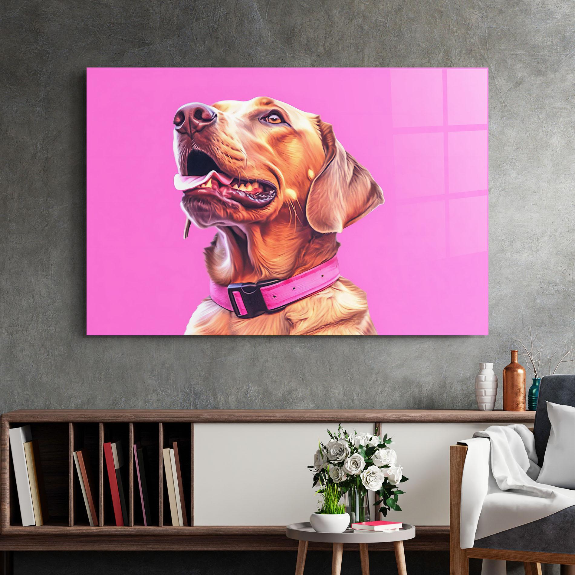 Glasbild Cute Retriever Dog mockup 2