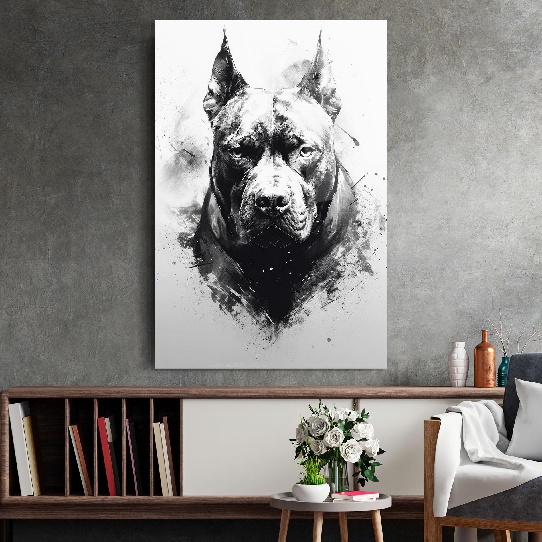 Glasbild Angry Dog Face mockup 2