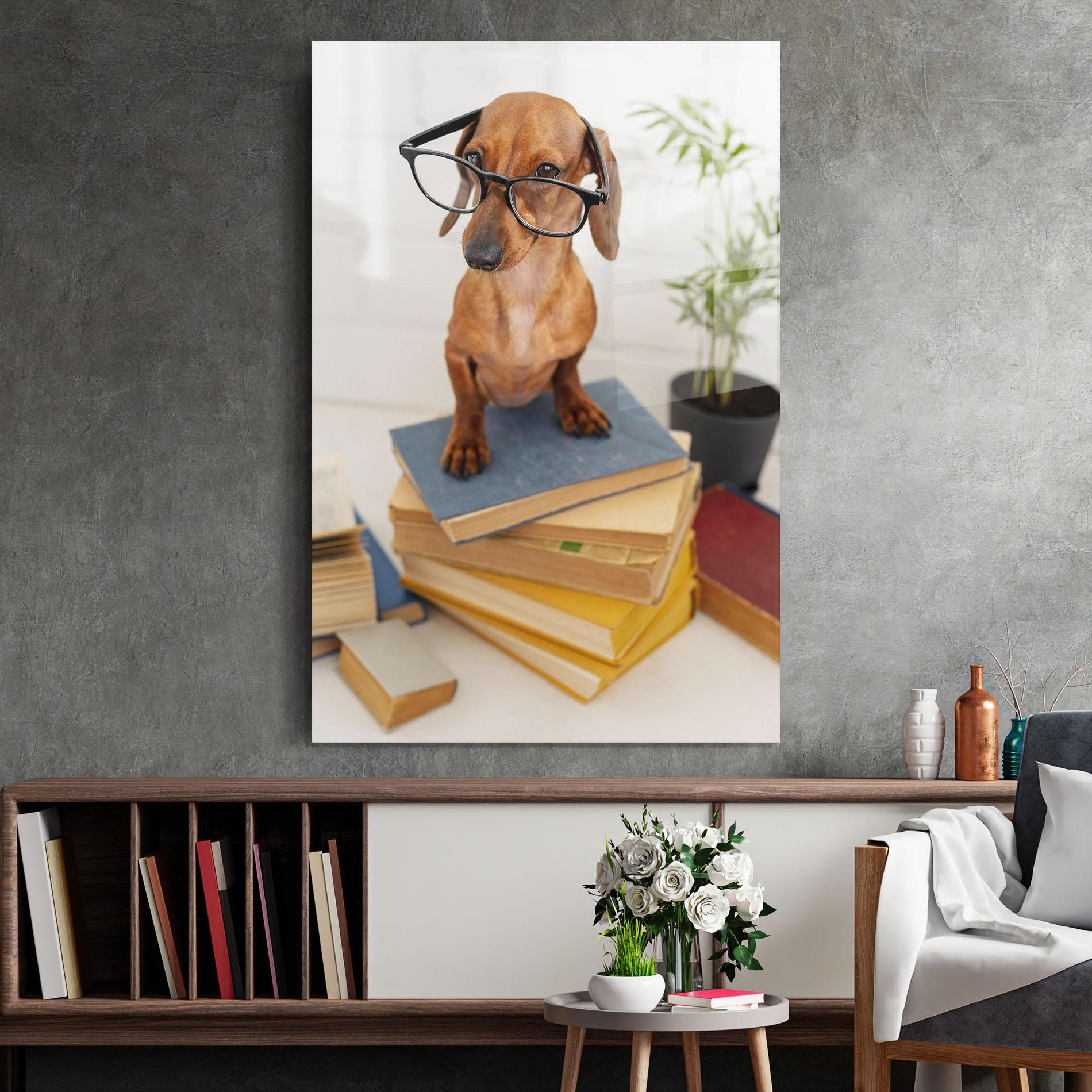 Glasbild Books Cute Dog mockup 2