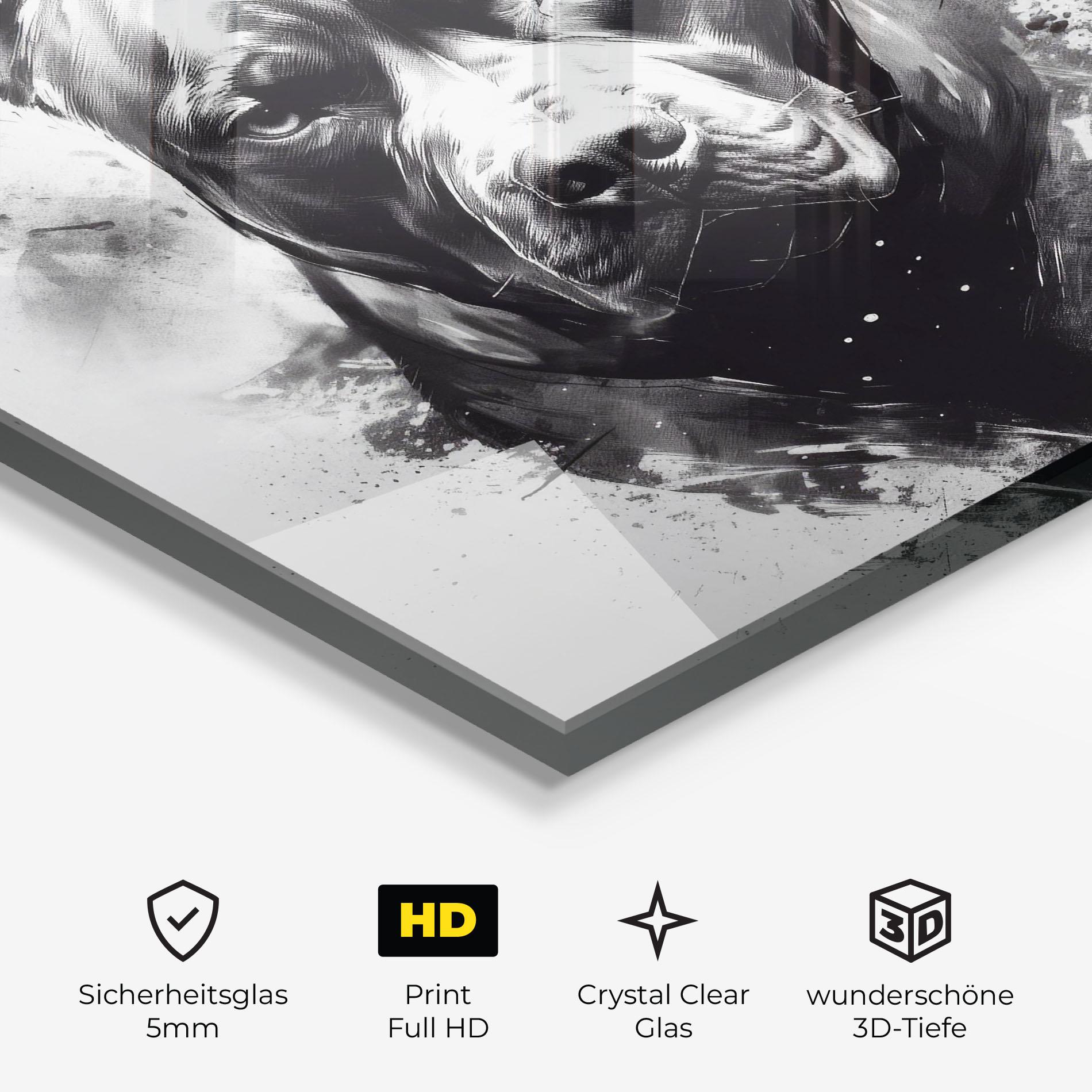 Glasbild Angry Dog Face mockup 3