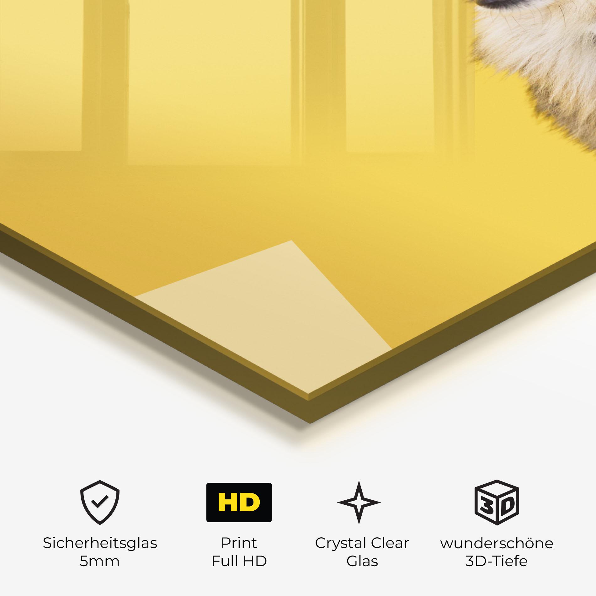 Glasbild Cute Smiling Dog mockup 3