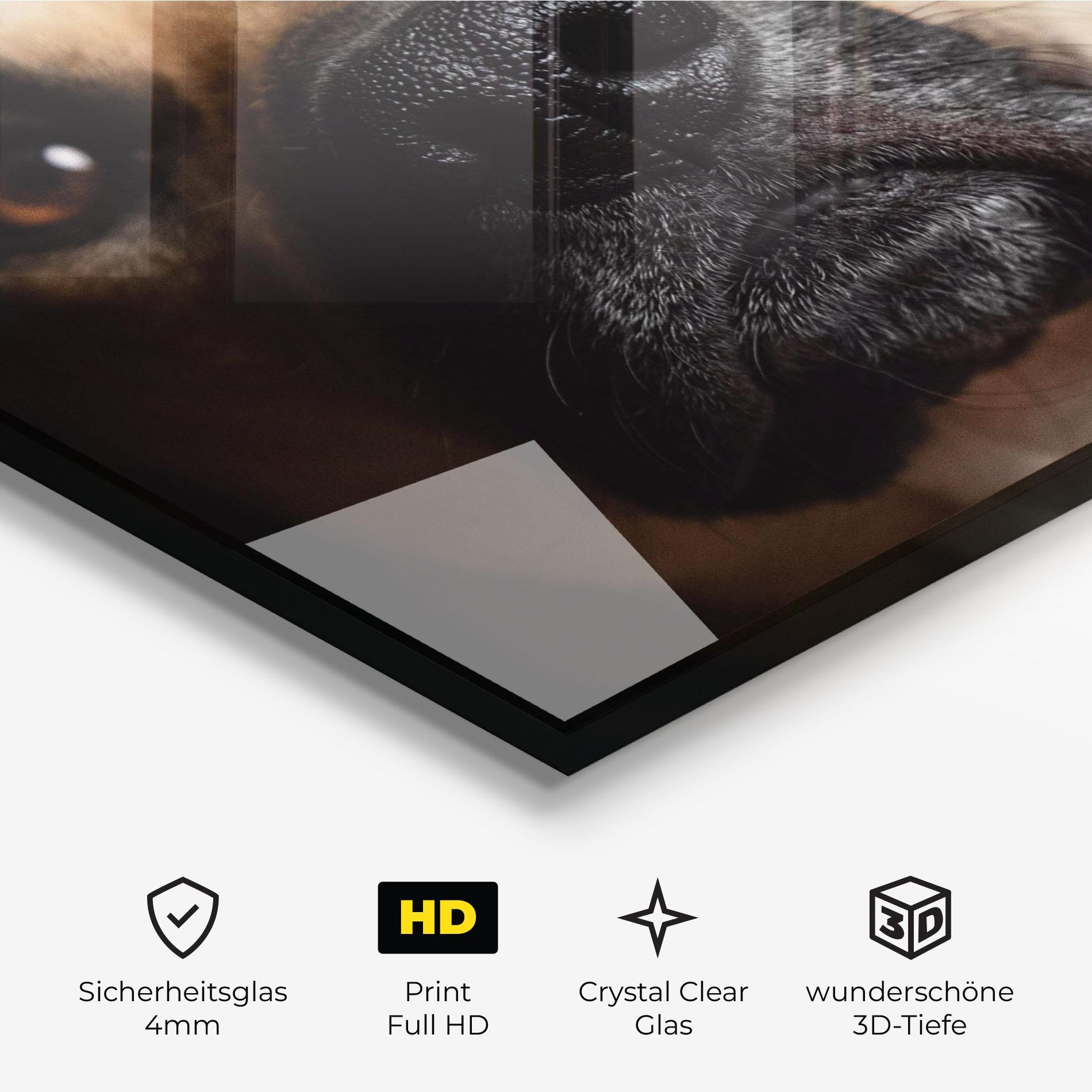 Glasbild Black Nose Dog mockup 3