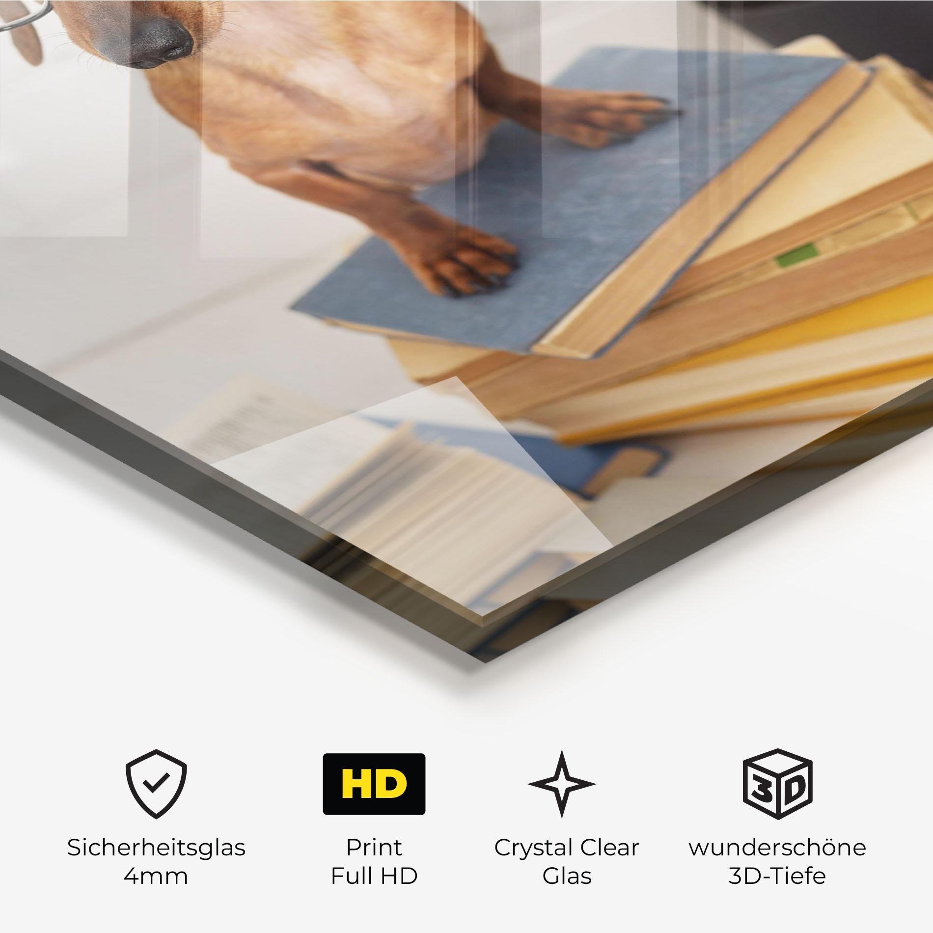 Glasbild Books Cute Dog mockup 3