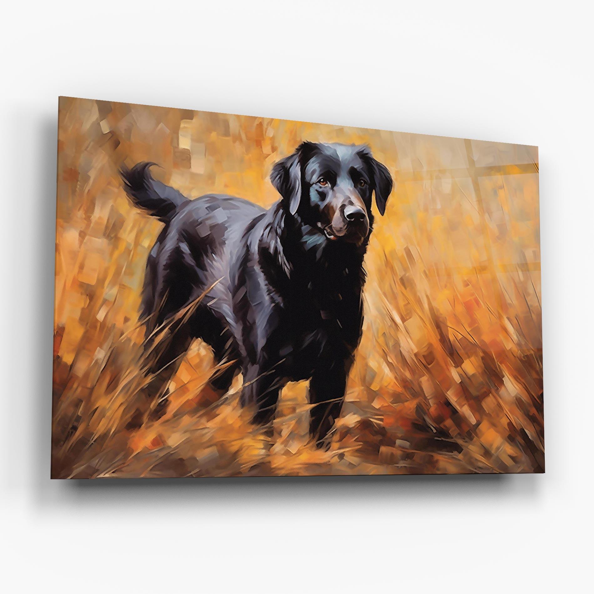Glasbild Black Pretty Dog mockup 6