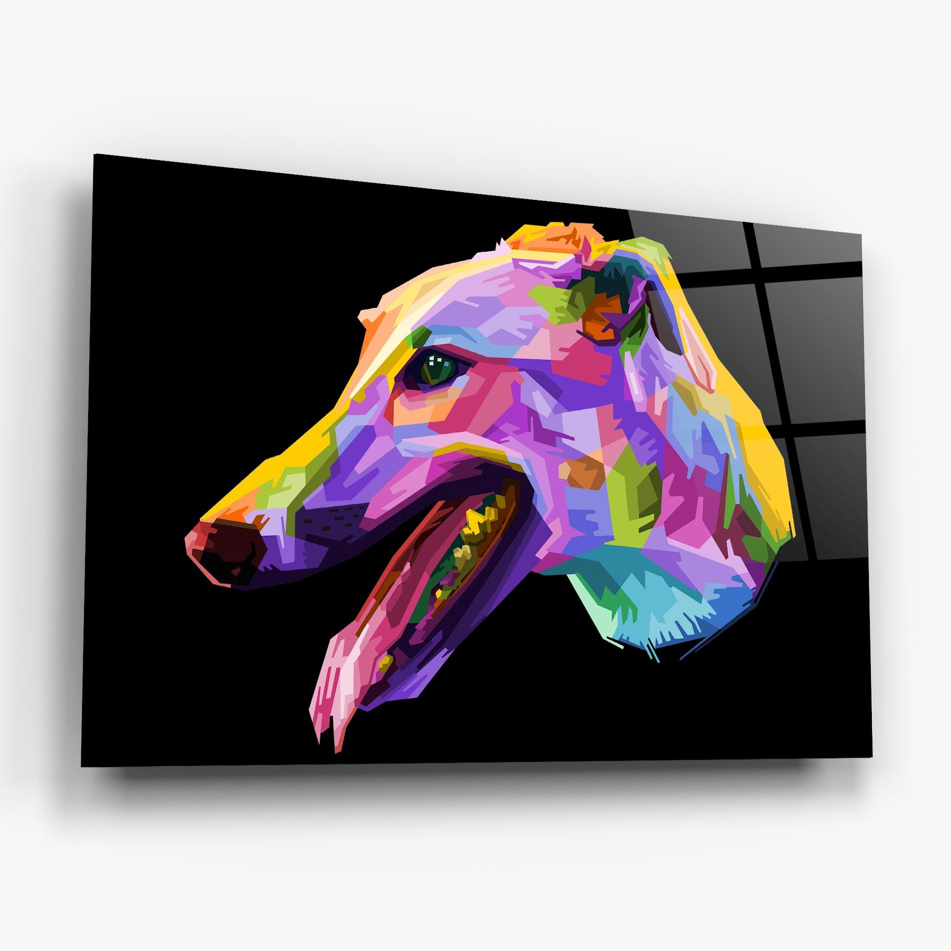 Glasbild Colorful Dog Art mockup 6