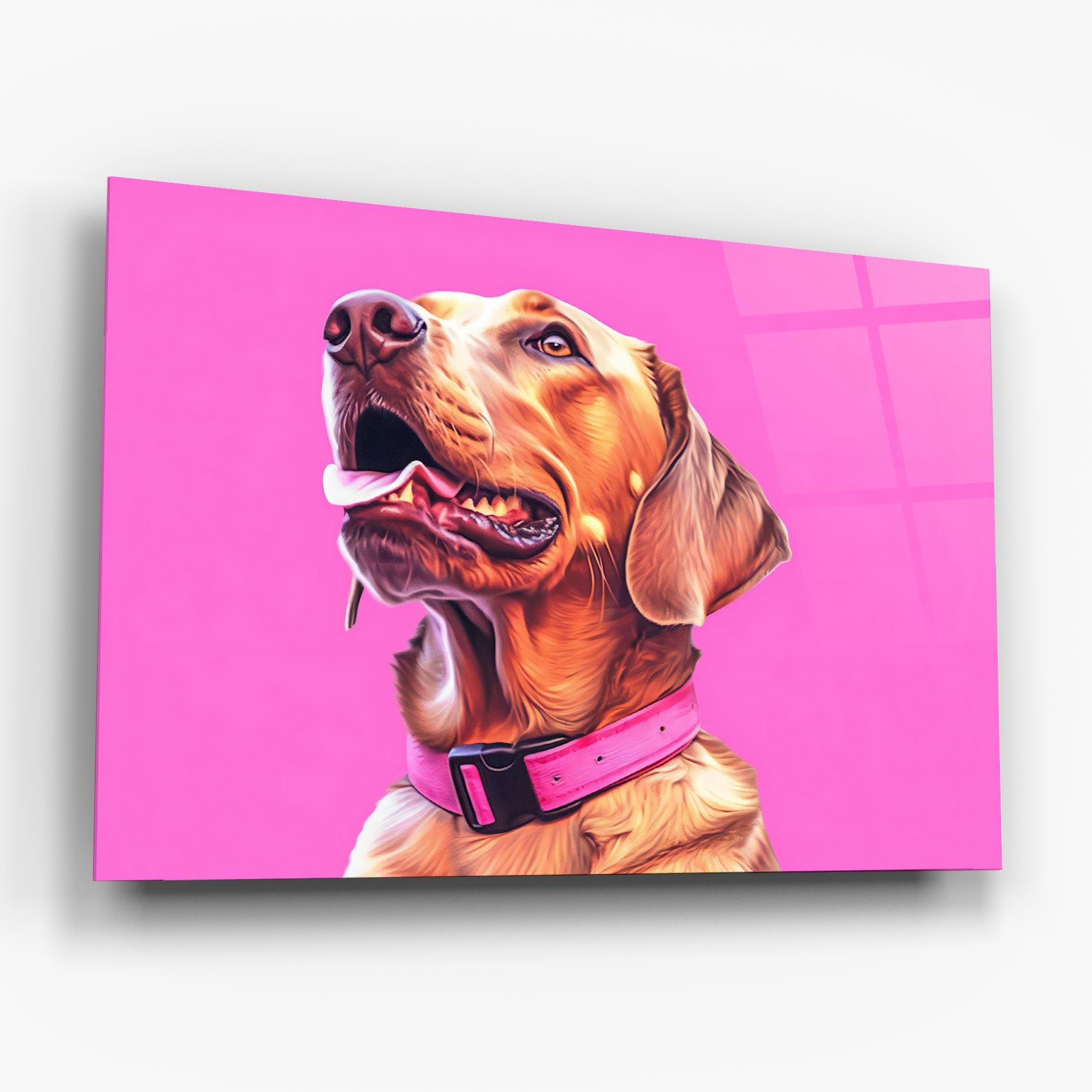 Glasbild Cute Retriever Dog mockup 6