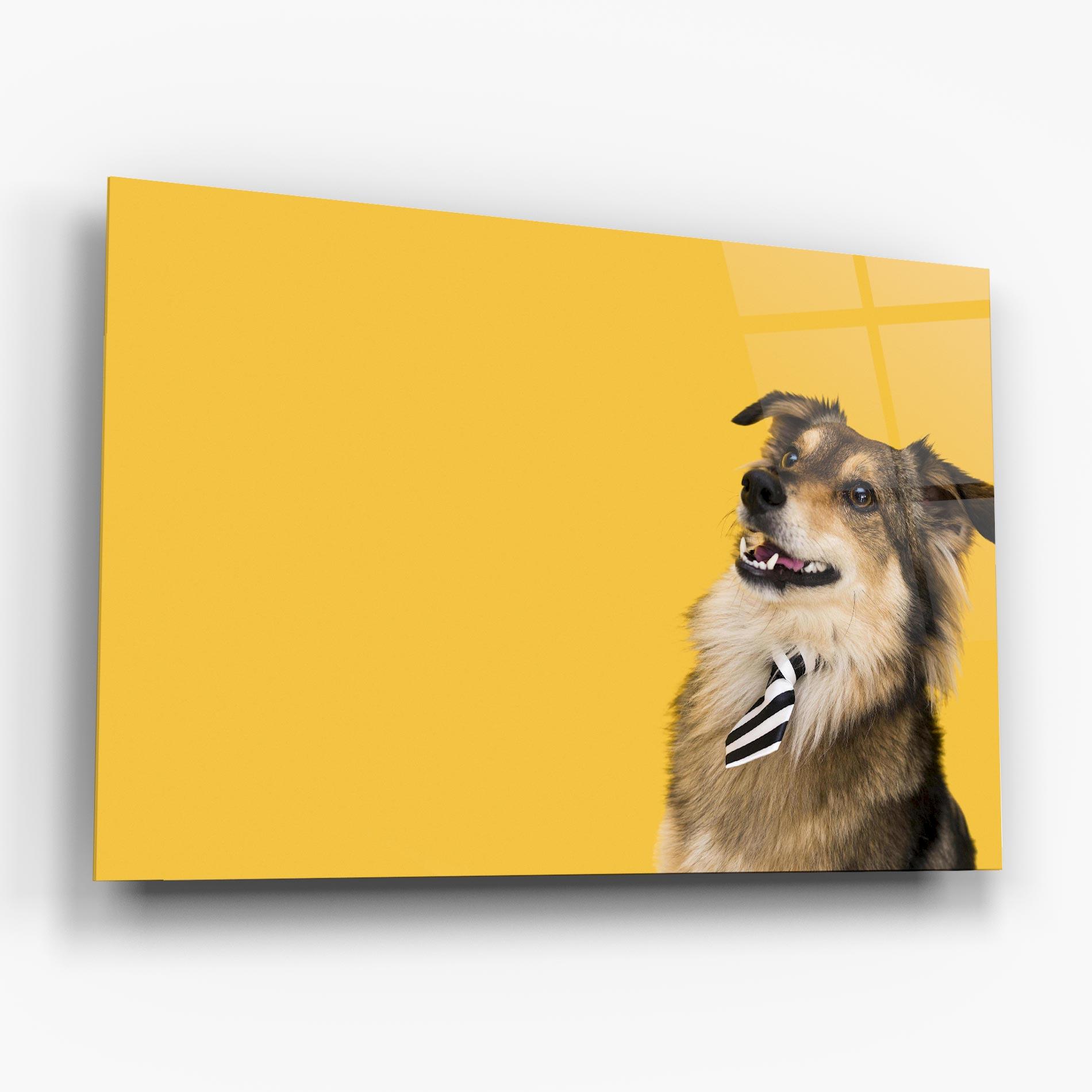 Glasbild Cute Smiling Dog mockup 6