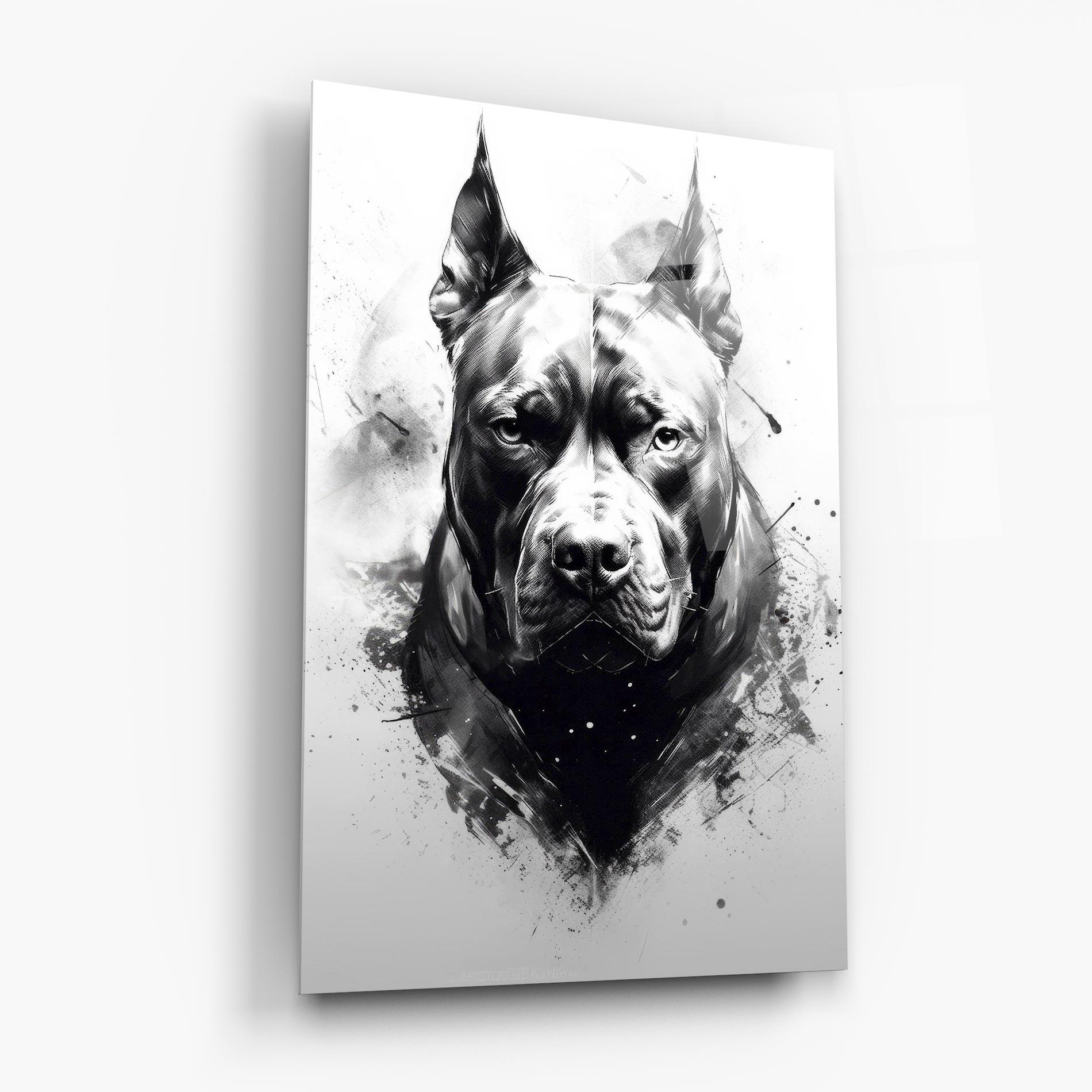 Glasbild Angry Dog Face mockup 6