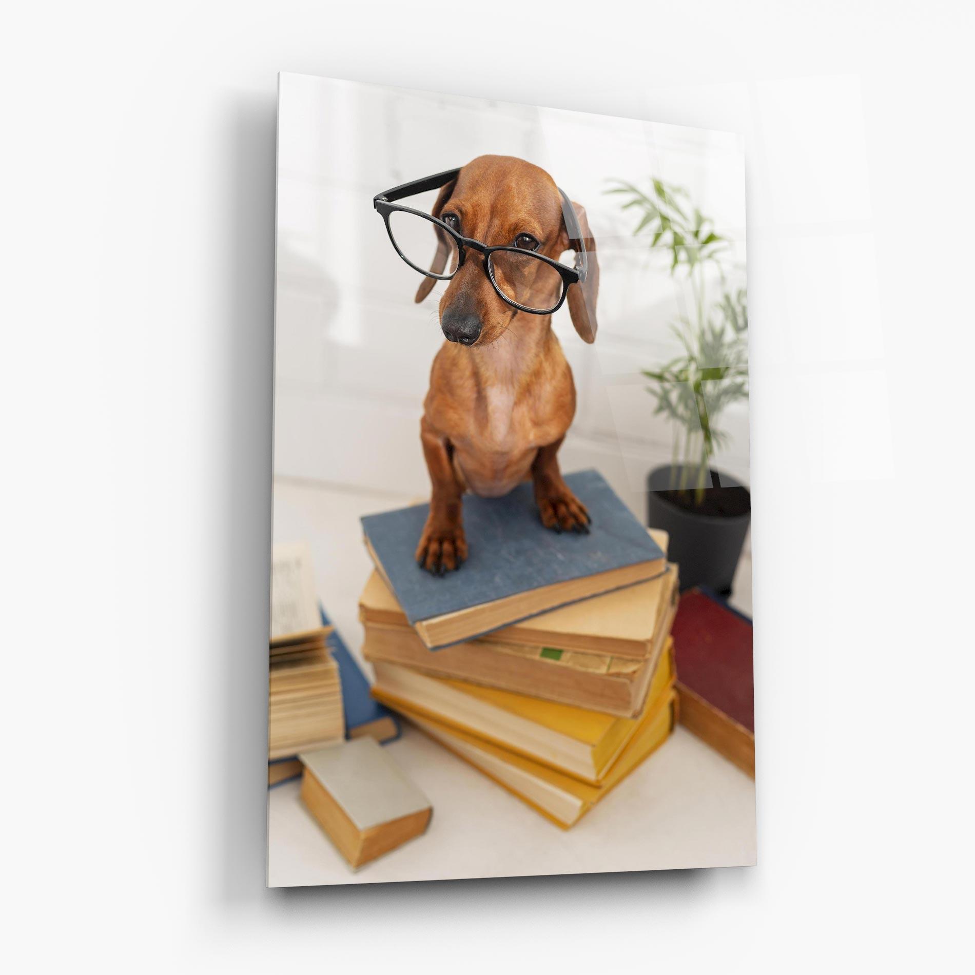 Glasbild Books Cute Dog mockup 6