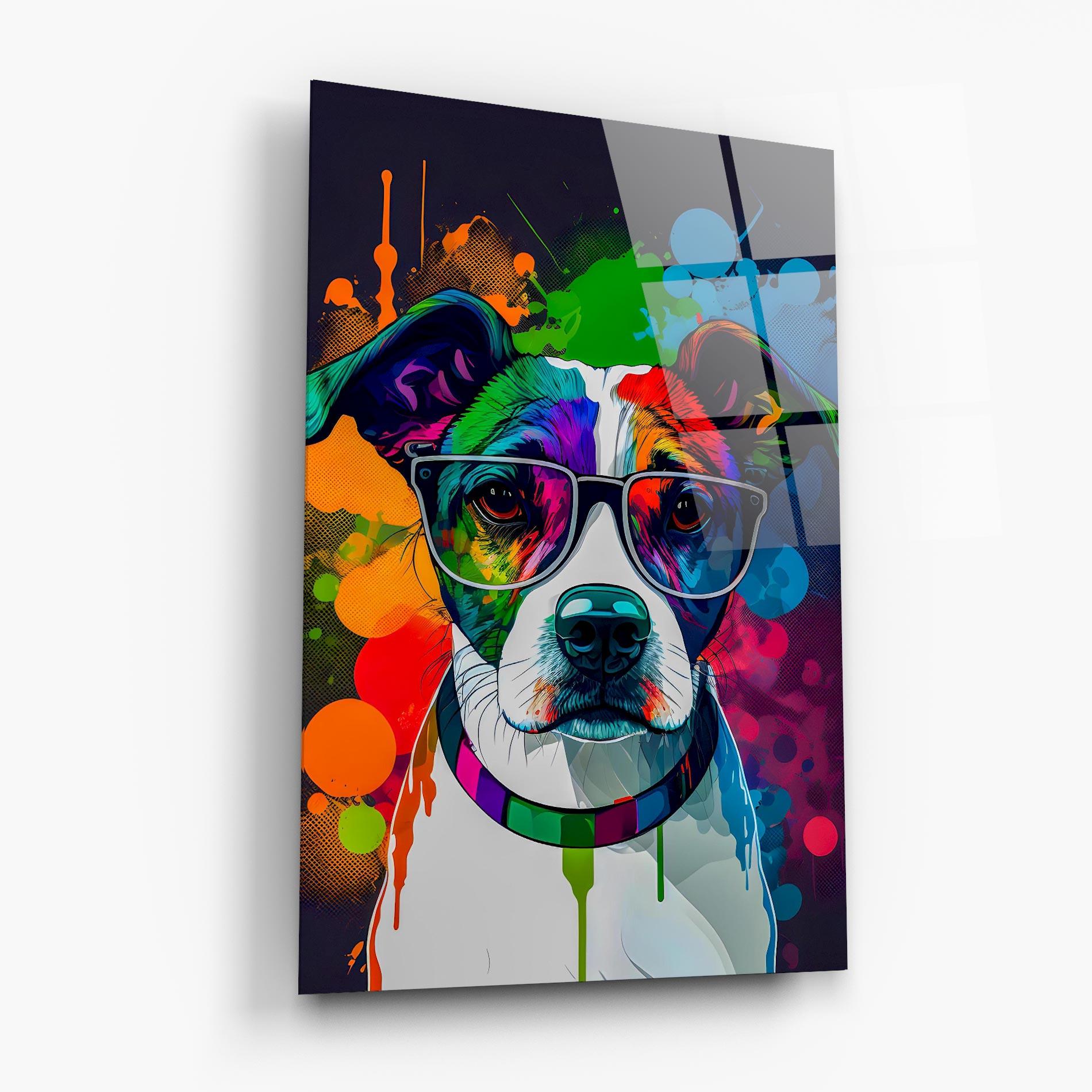 Glasbild Colorful Dog mockup 6