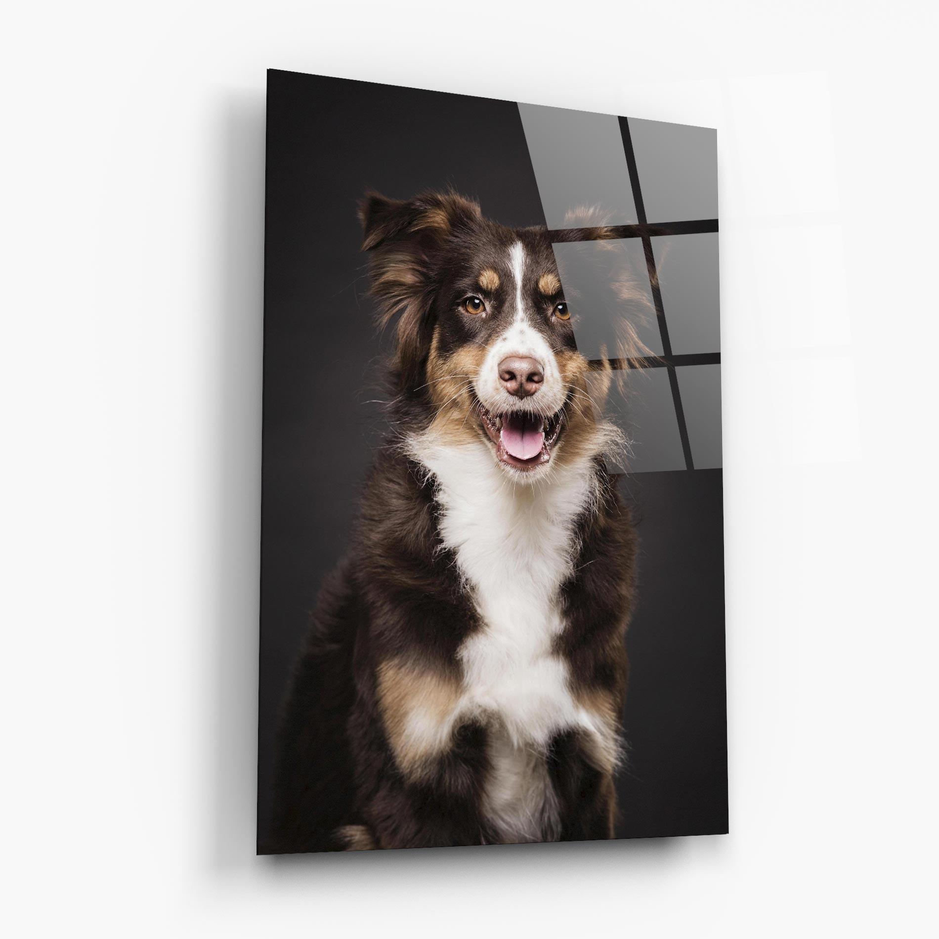 Glasbild Cute Dog Sitting mockup 6