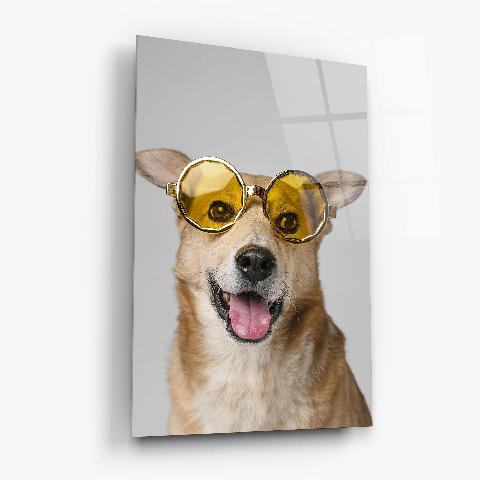 Glasbild Cute Smiley Dog mockup 6