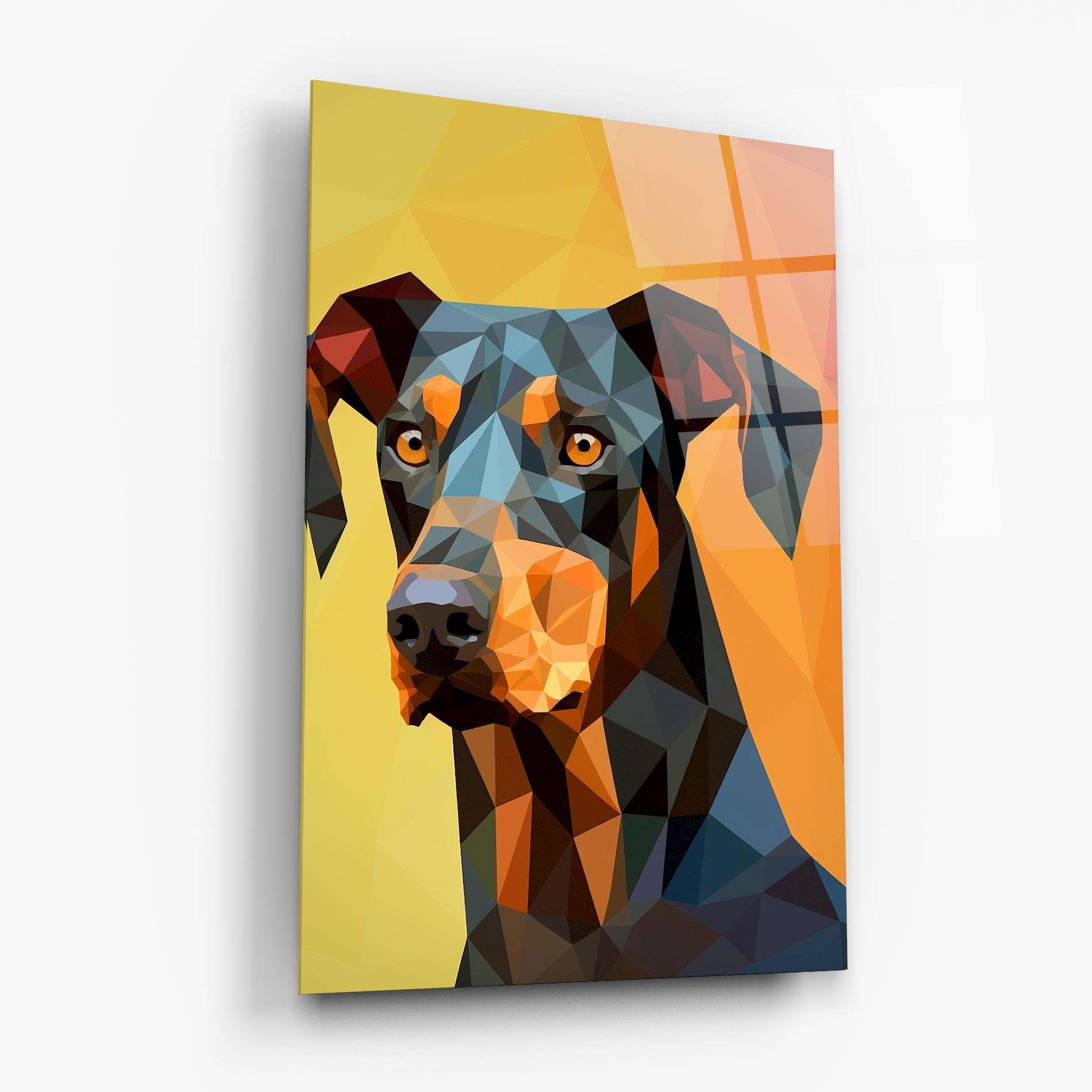 Glasbild Digital Art Dog mockup 6