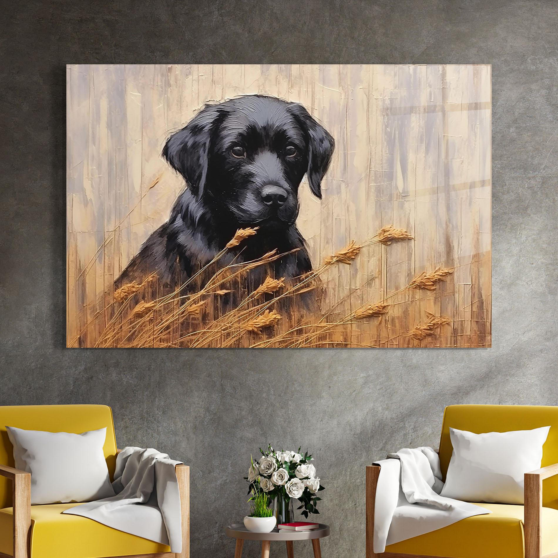 Glasbild Black Dog Art mockup 4