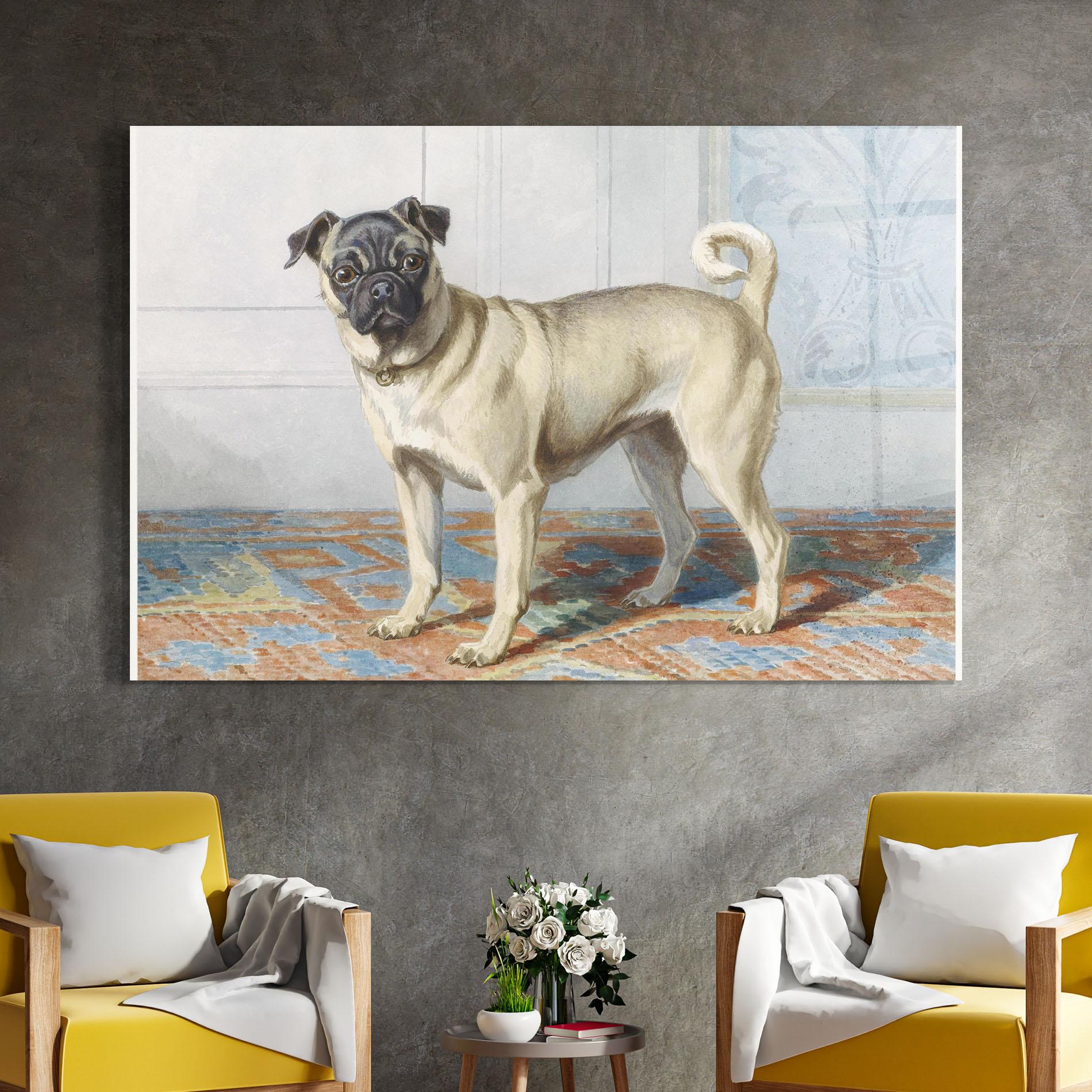 Glasbild Cute Cream Dog mockup 4