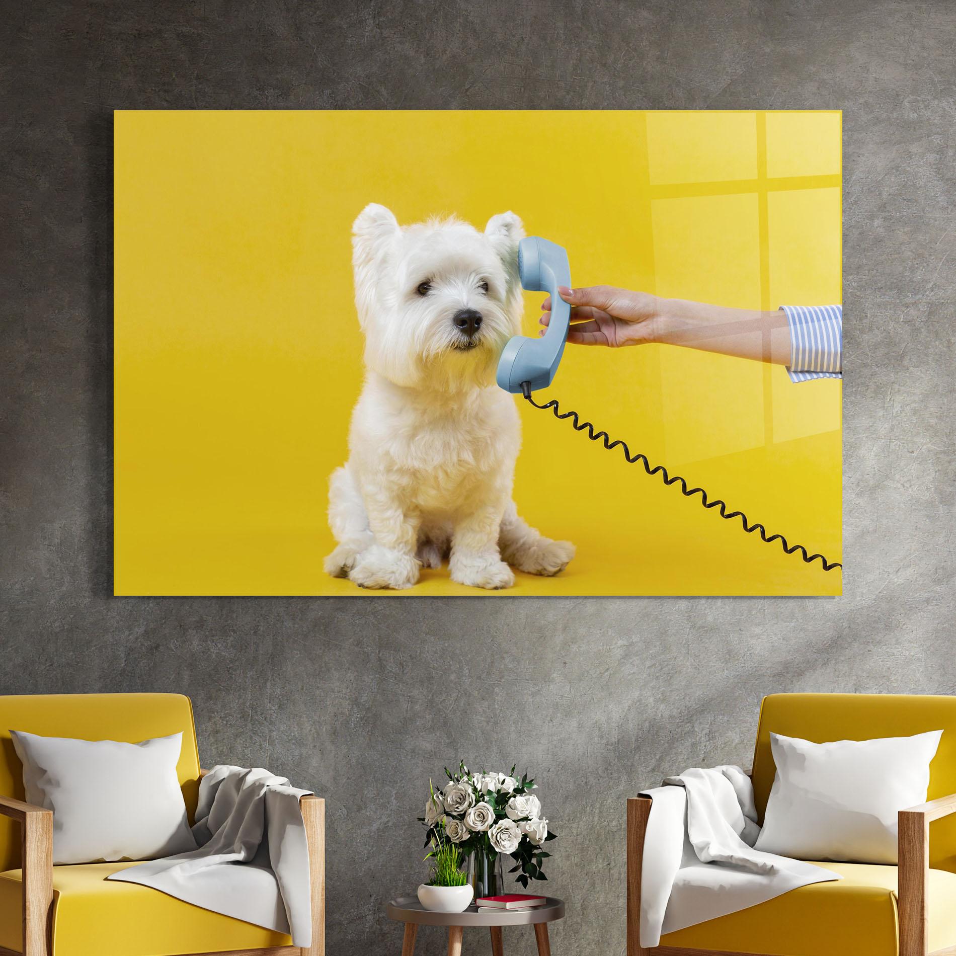 Glasbild Cute Little Dog mockup 4