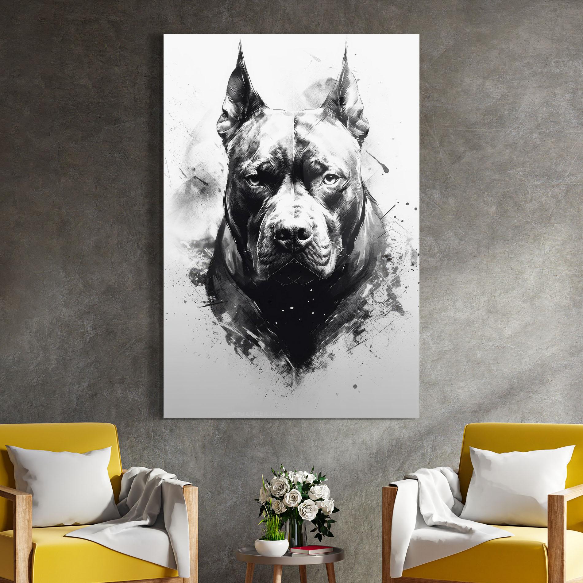 Glasbild Angry Dog Face mockup 4