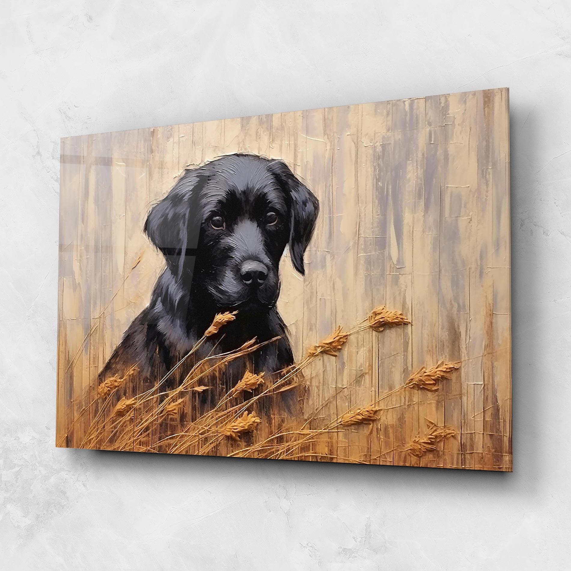 Glasbild Black Dog Art mockup 1