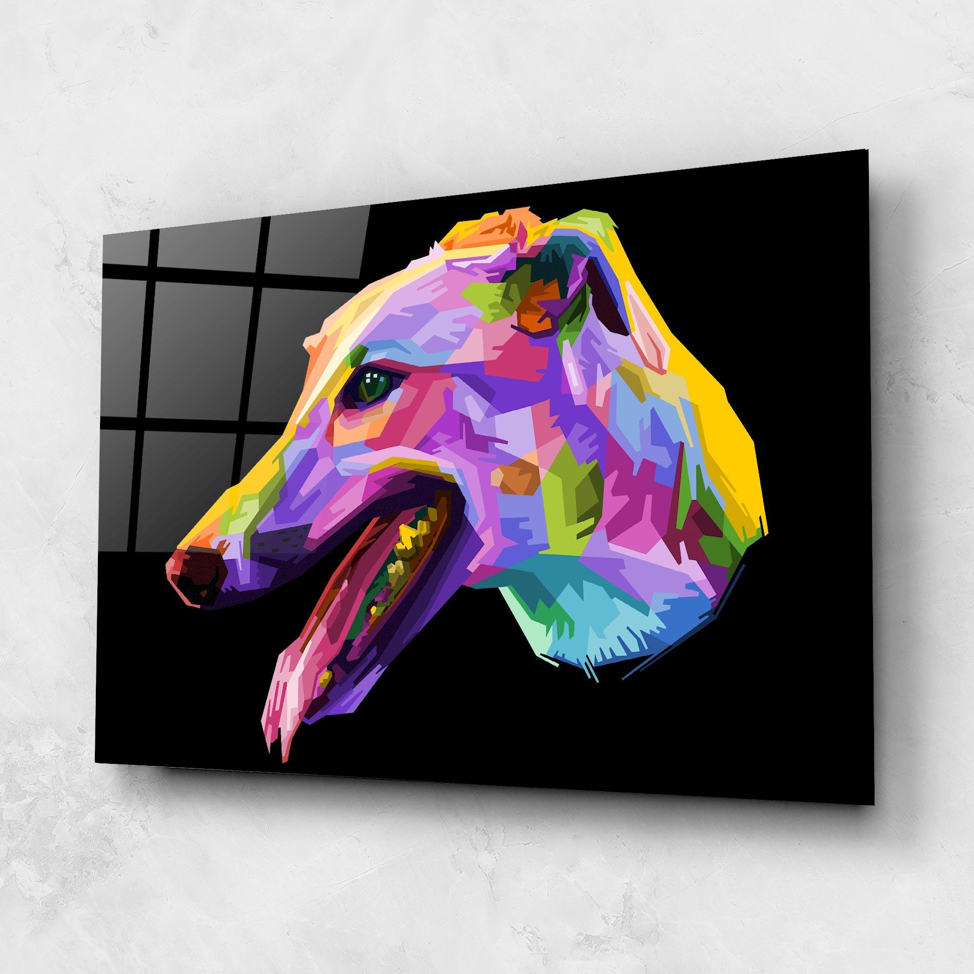 Glasbild Colorful Dog Art mockup 1