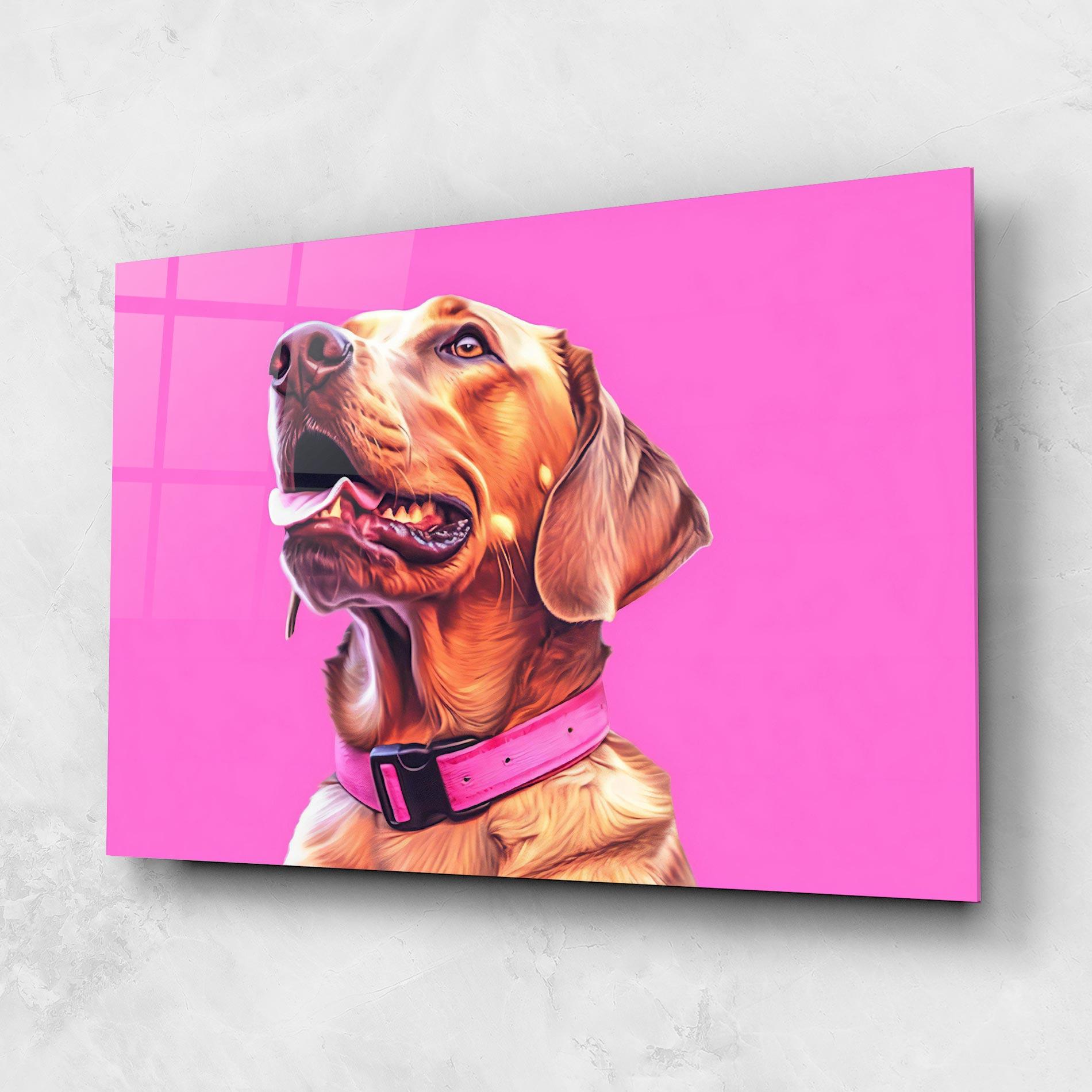 Glasbild Cute Retriever Dog mockup 1