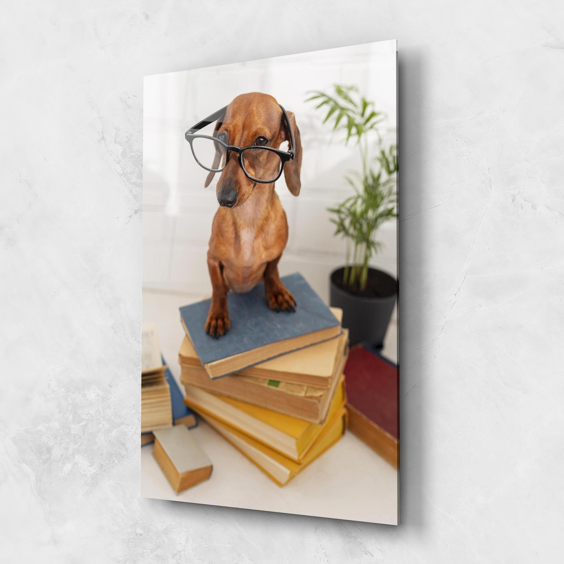 Glasbild Books Cute Dog mockup 1