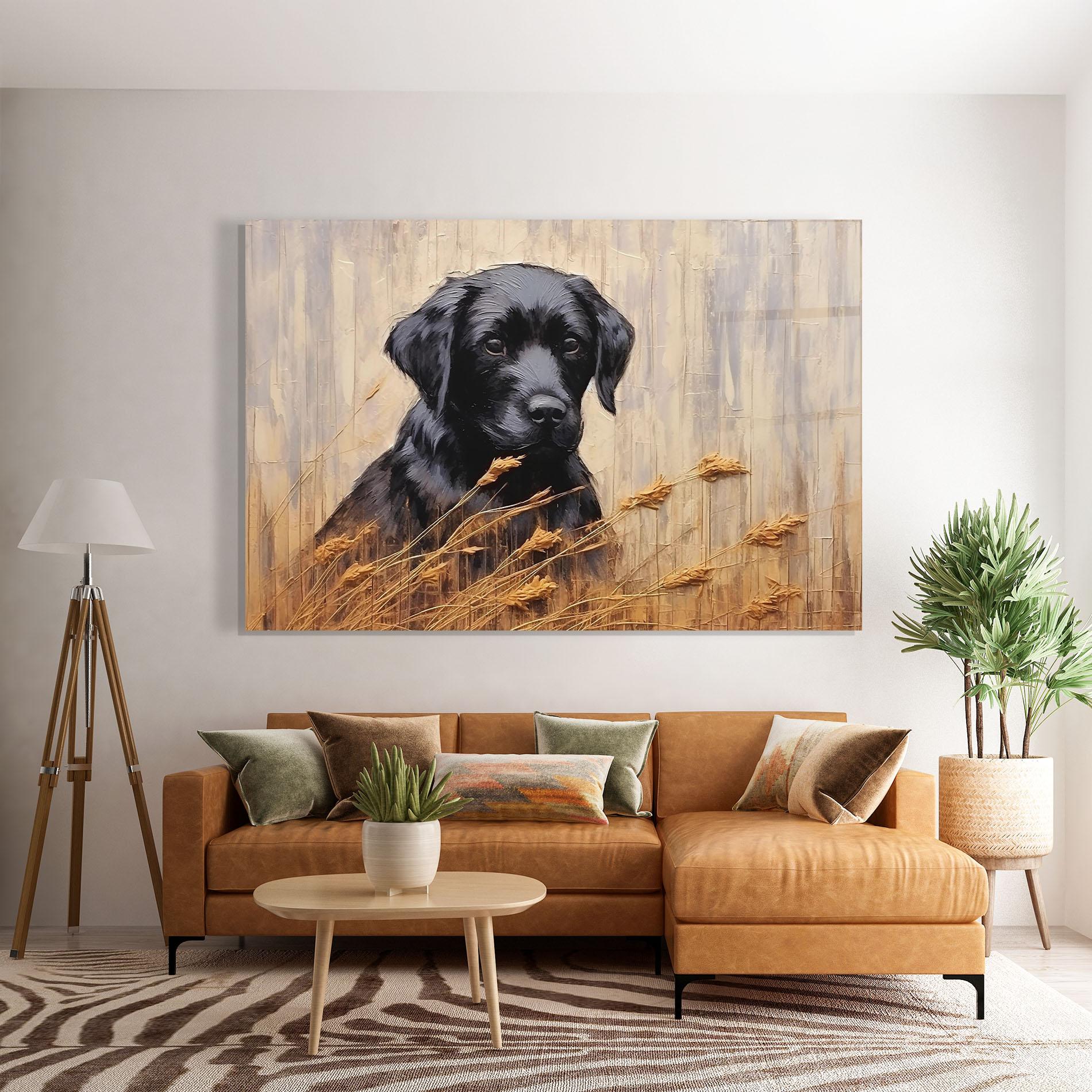 Glasbild Black Dog Art mockup 7