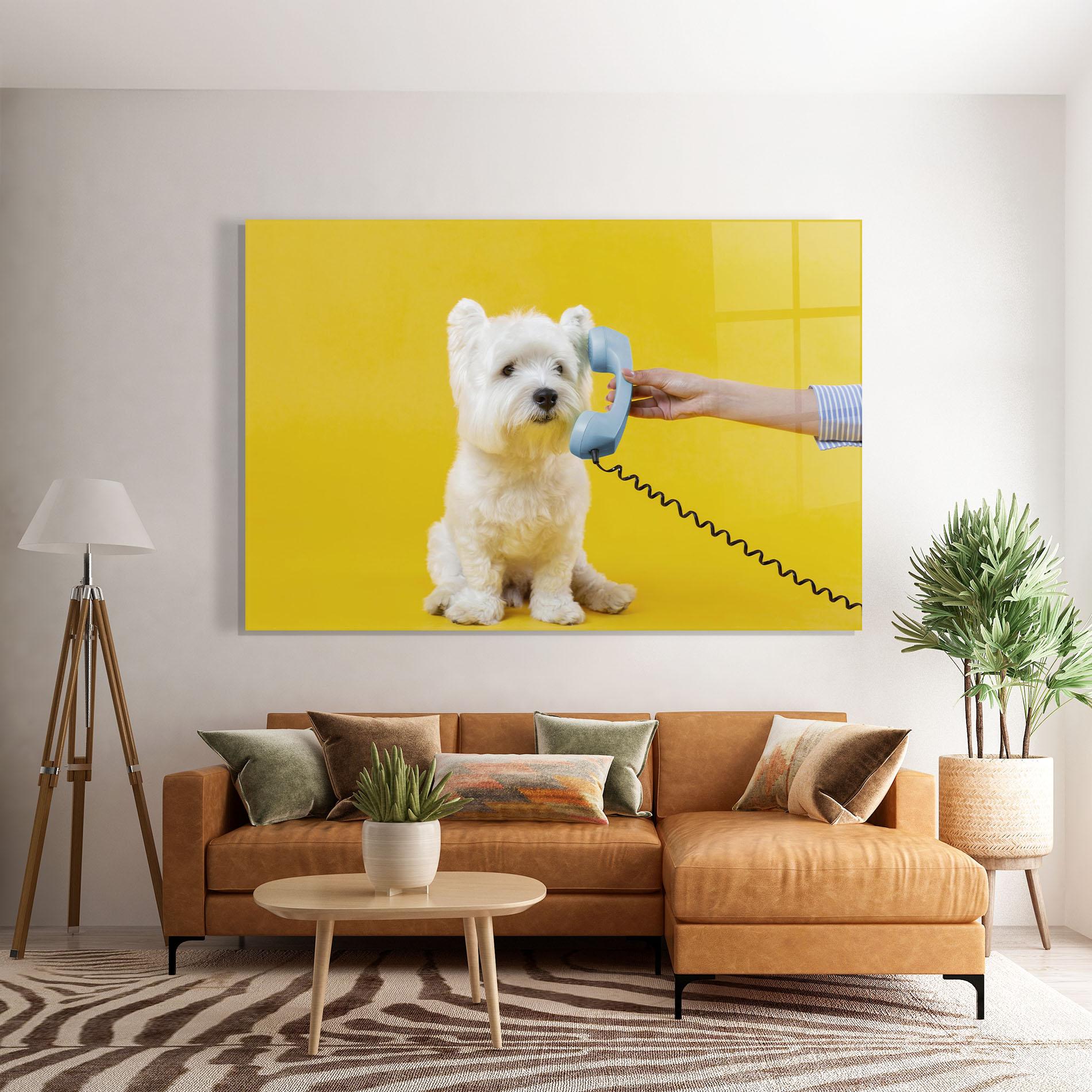 Glasbild Cute Little Dog mockup 7