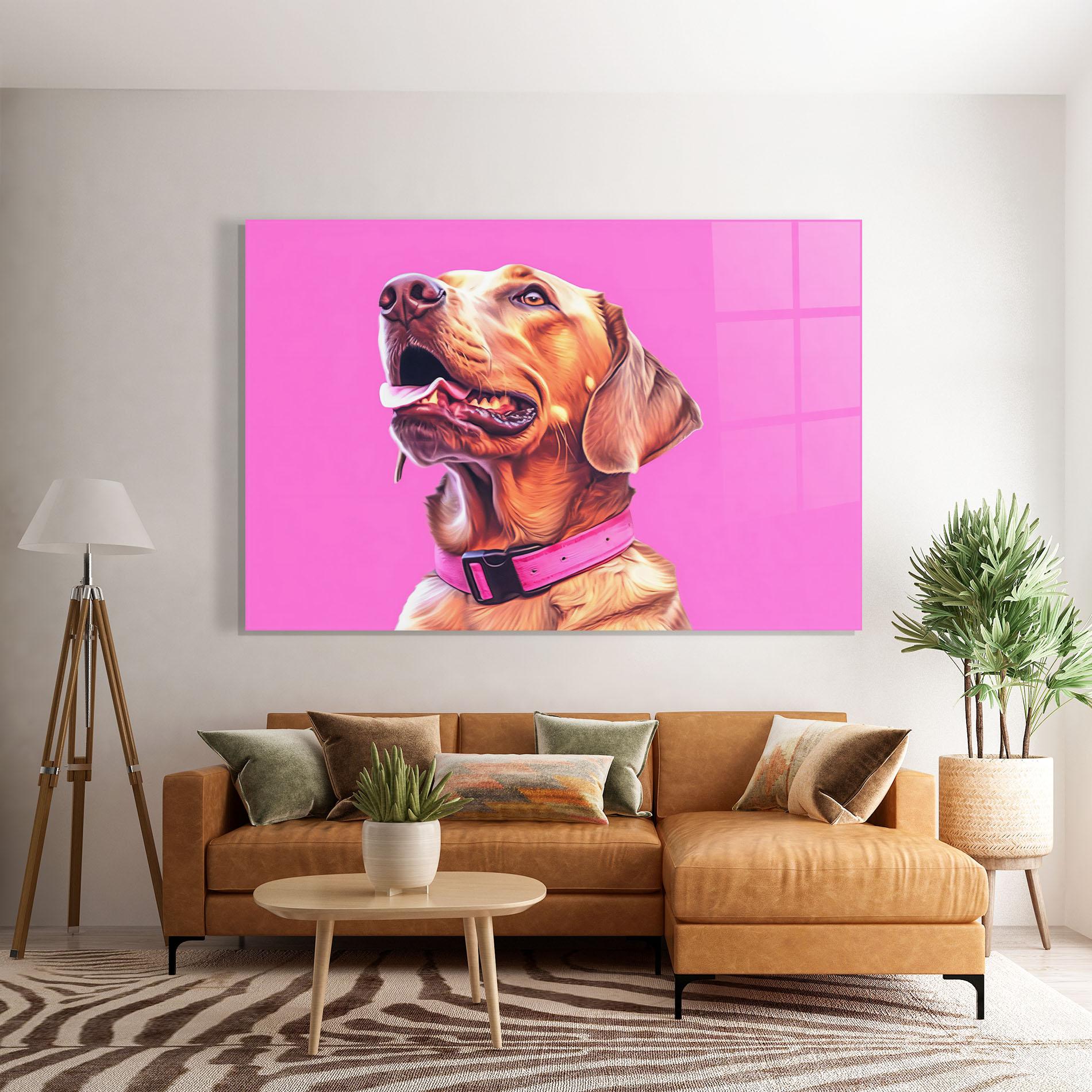 Glasbild Cute Retriever Dog mockup 7