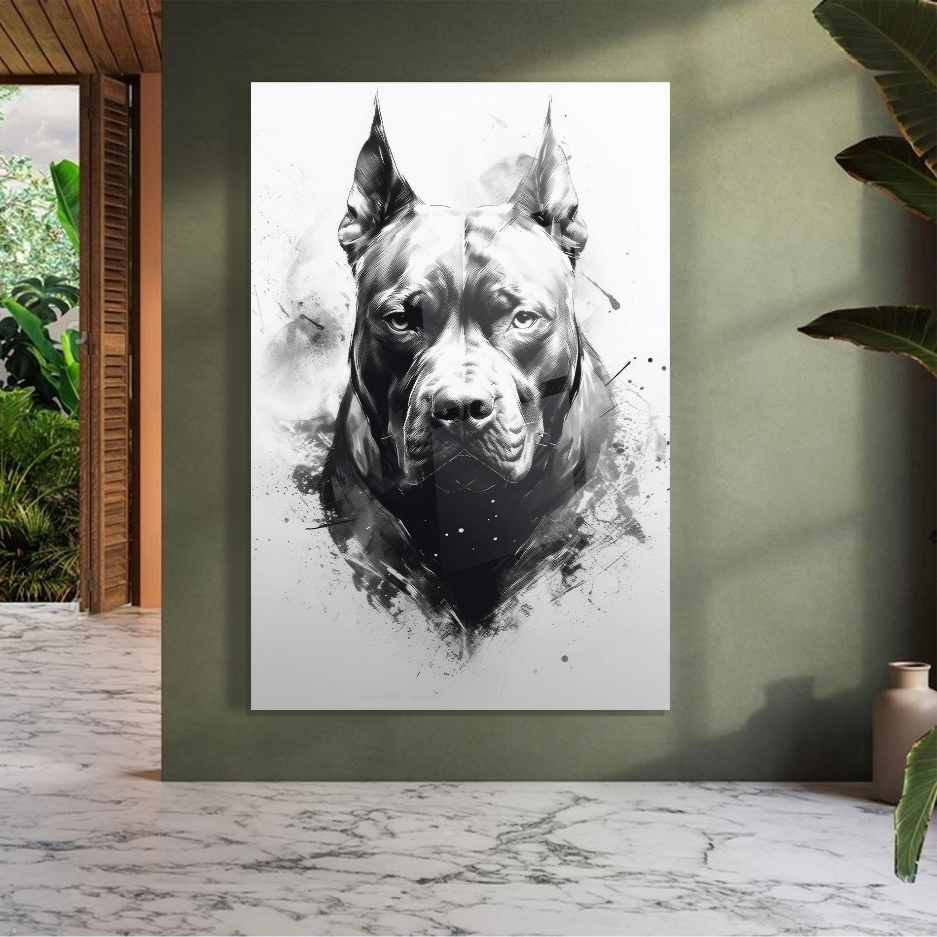 Glasbild Angry Dog Face mockup 7