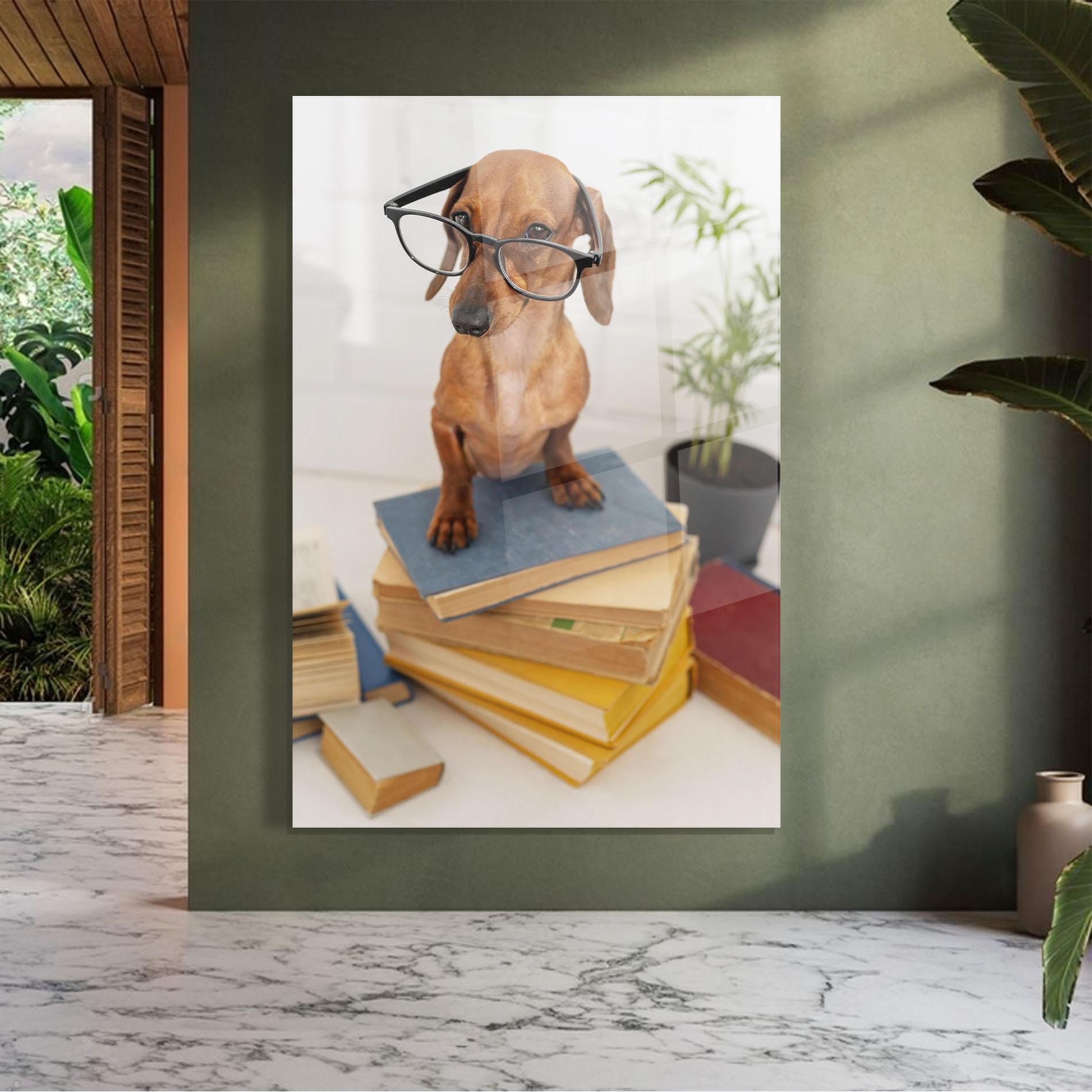 Glasbild Books Cute Dog mockup 7