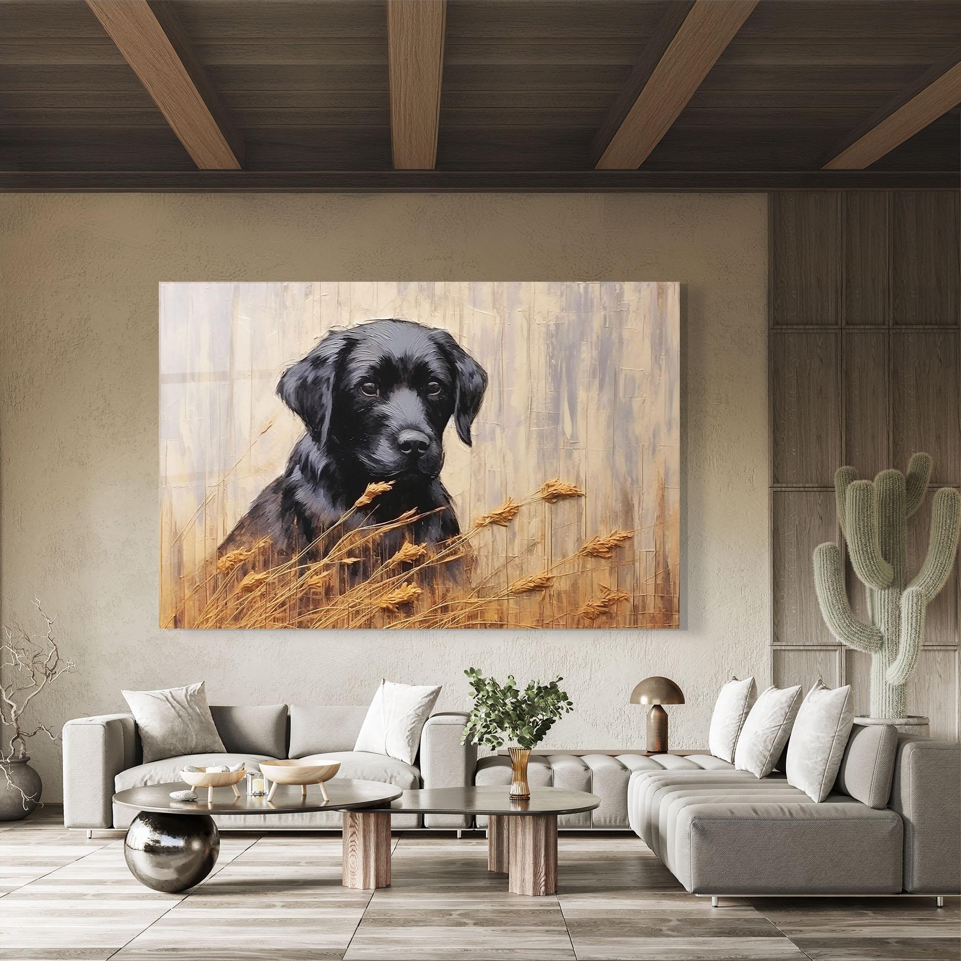 Glasbild Black Dog Art mockup 8