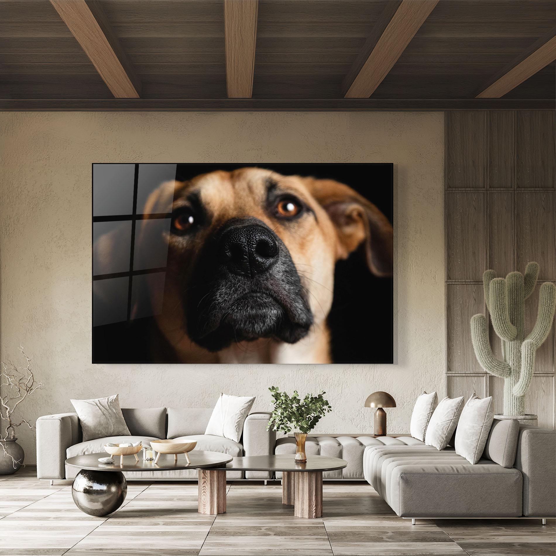 Glasbild Black Nose Dog mockup 8