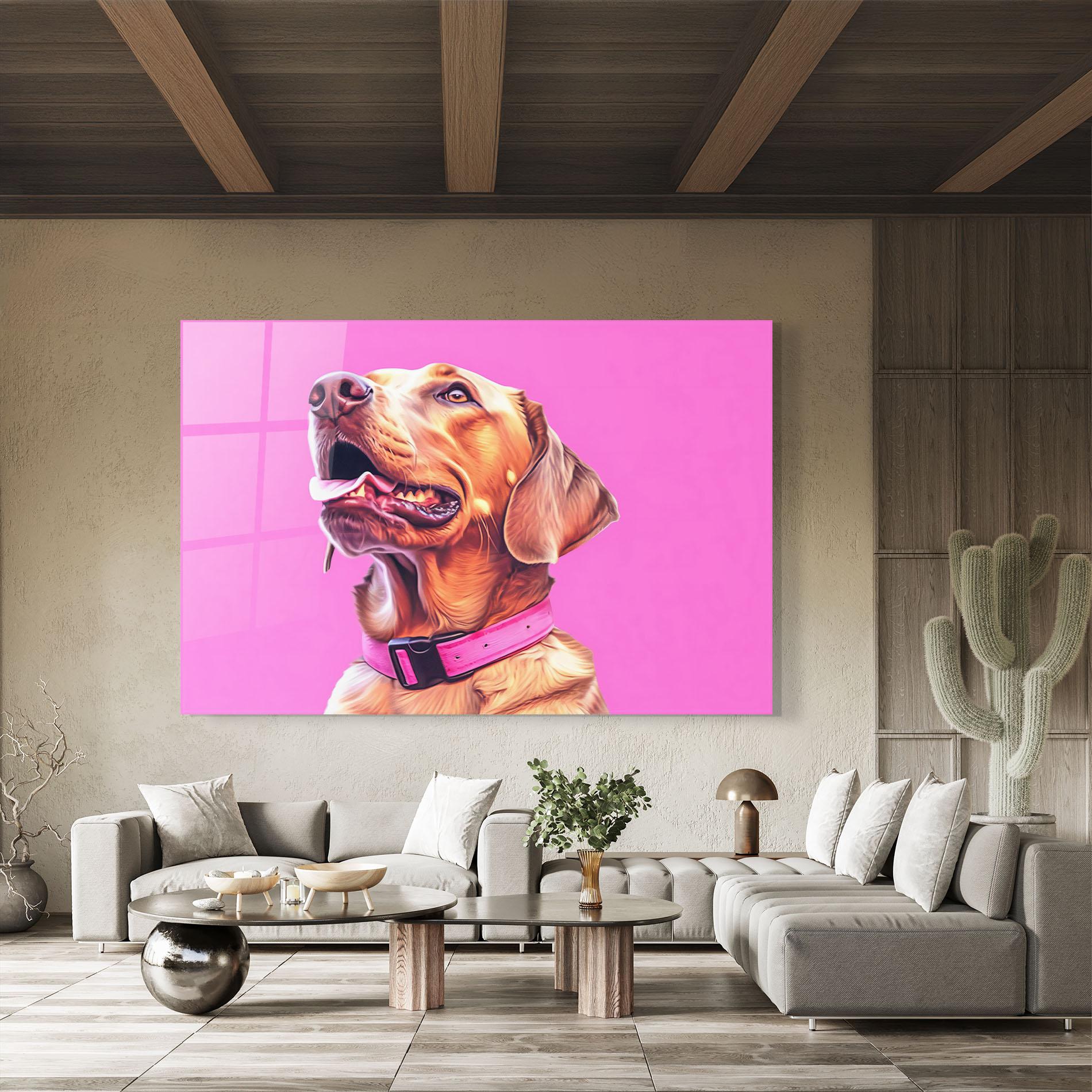 Glasbild Cute Retriever Dog mockup 8