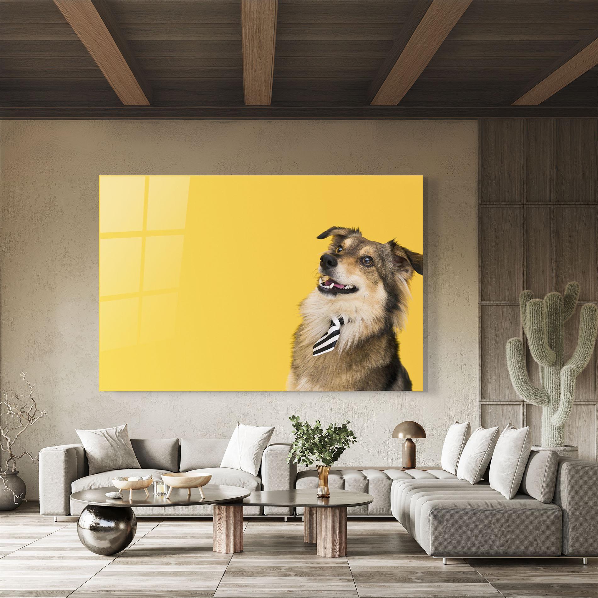 Glasbild Cute Smiling Dog mockup 8