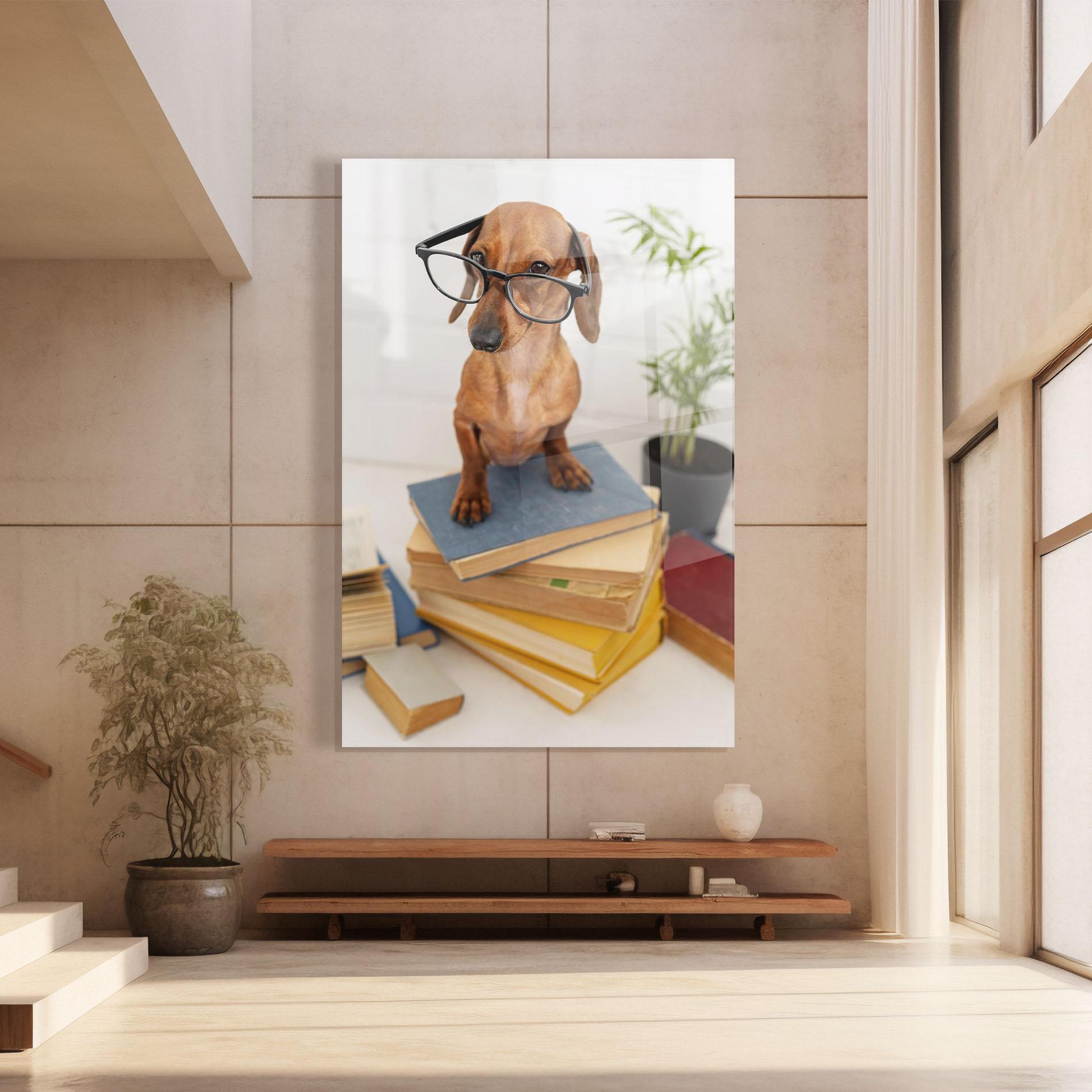 Glasbild Books Cute Dog mockup 8
