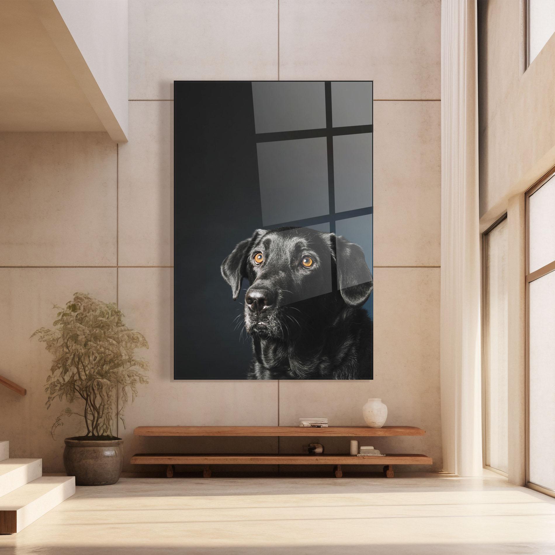 Glasbild Brown Eyes Dog mockup 8