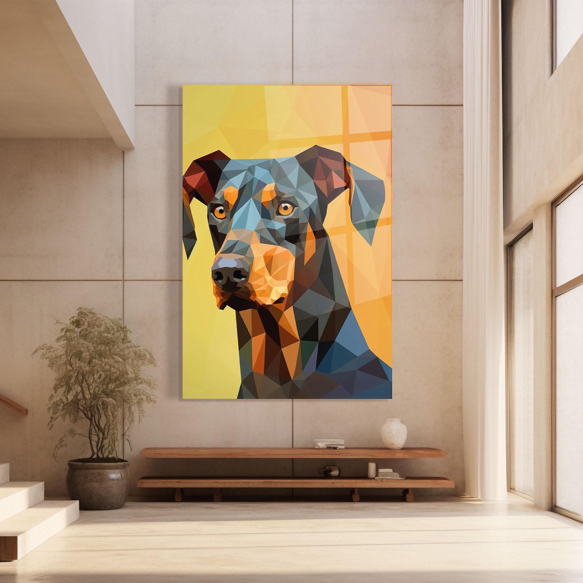 Glasbild Digital Art Dog mockup 8