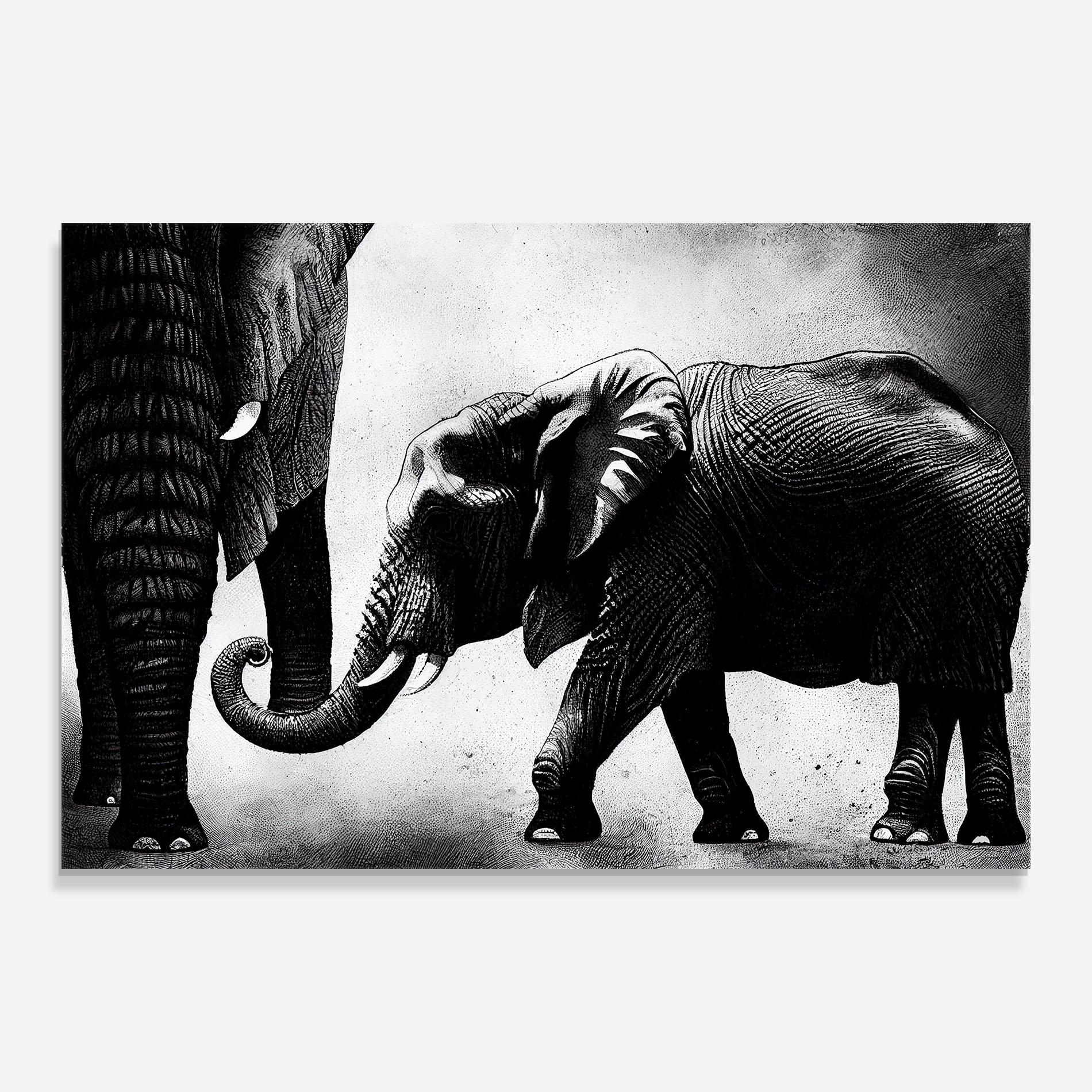 Glasbild Baby Elephant mockup 0