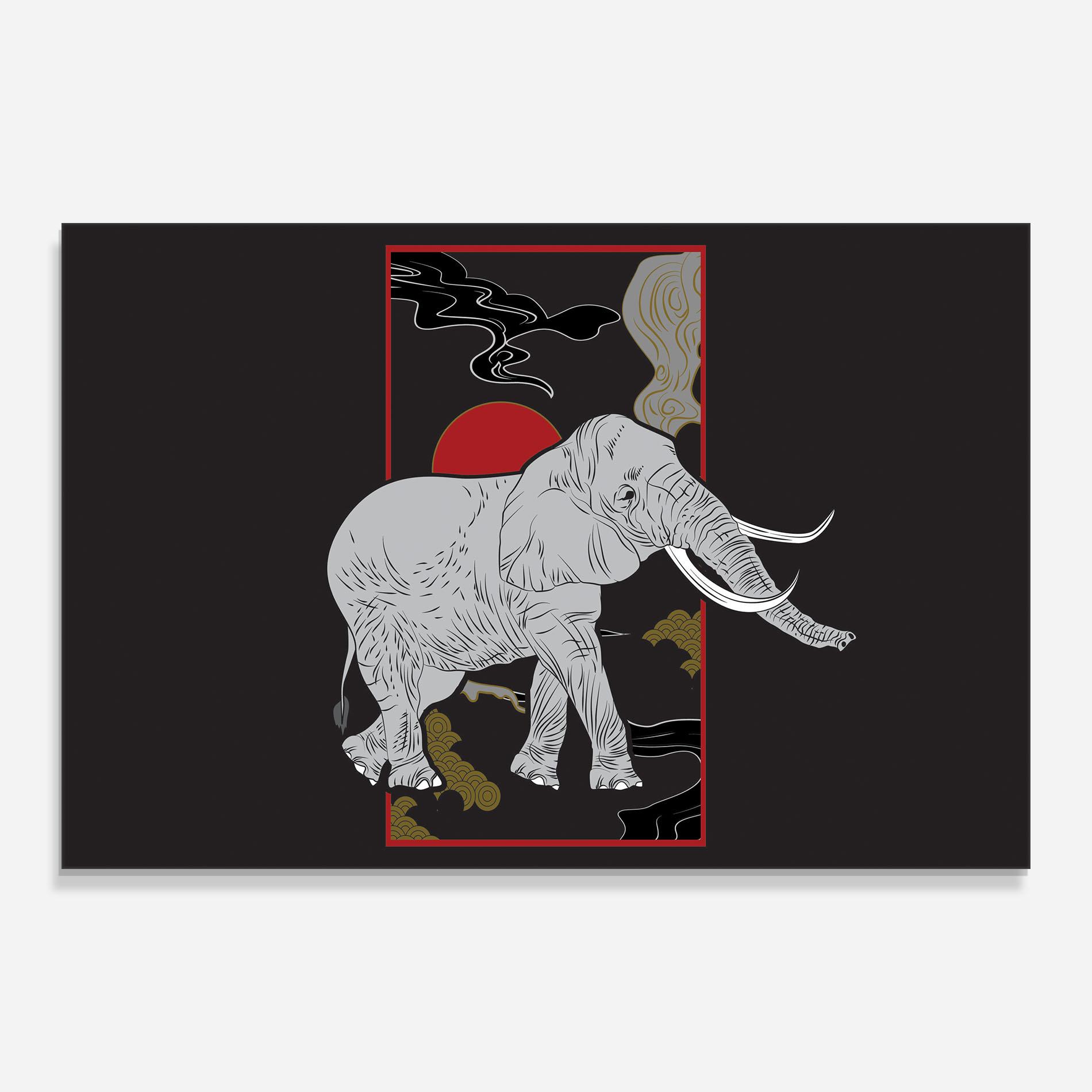 Glasbild Elephant Asia mockup 0