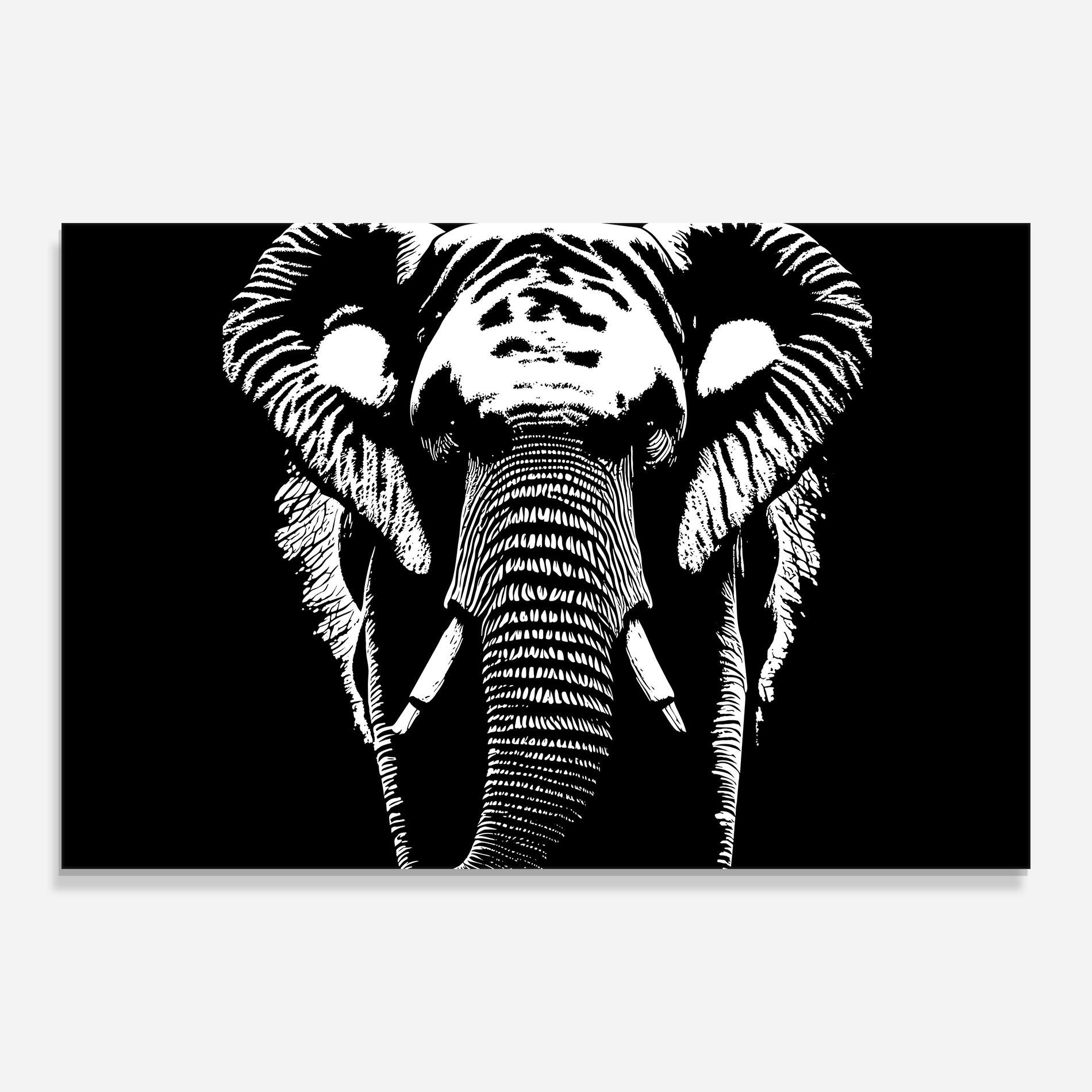 Glasbild Elephant Drawing mockup 0