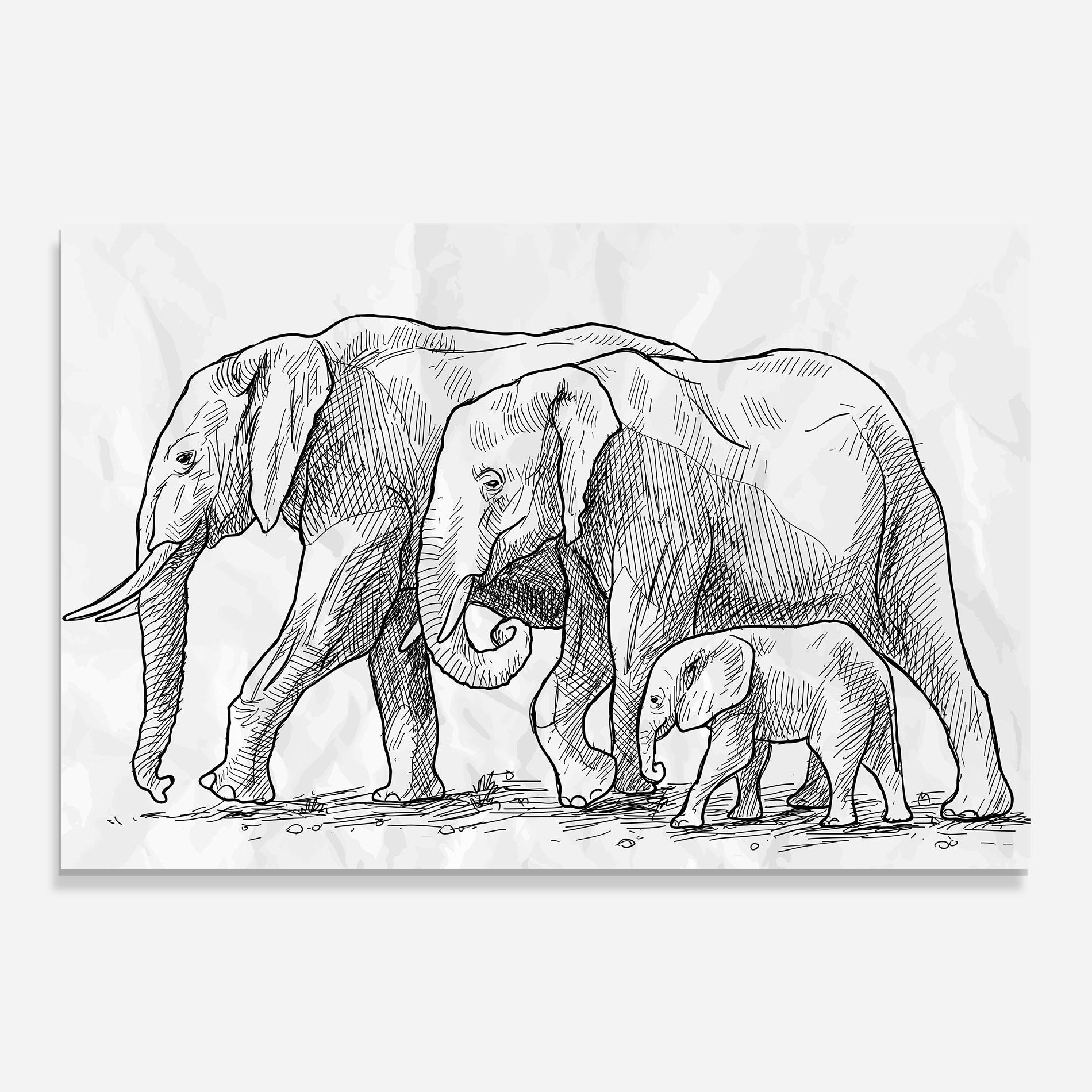 Glasbild Elephant Family mockup 0