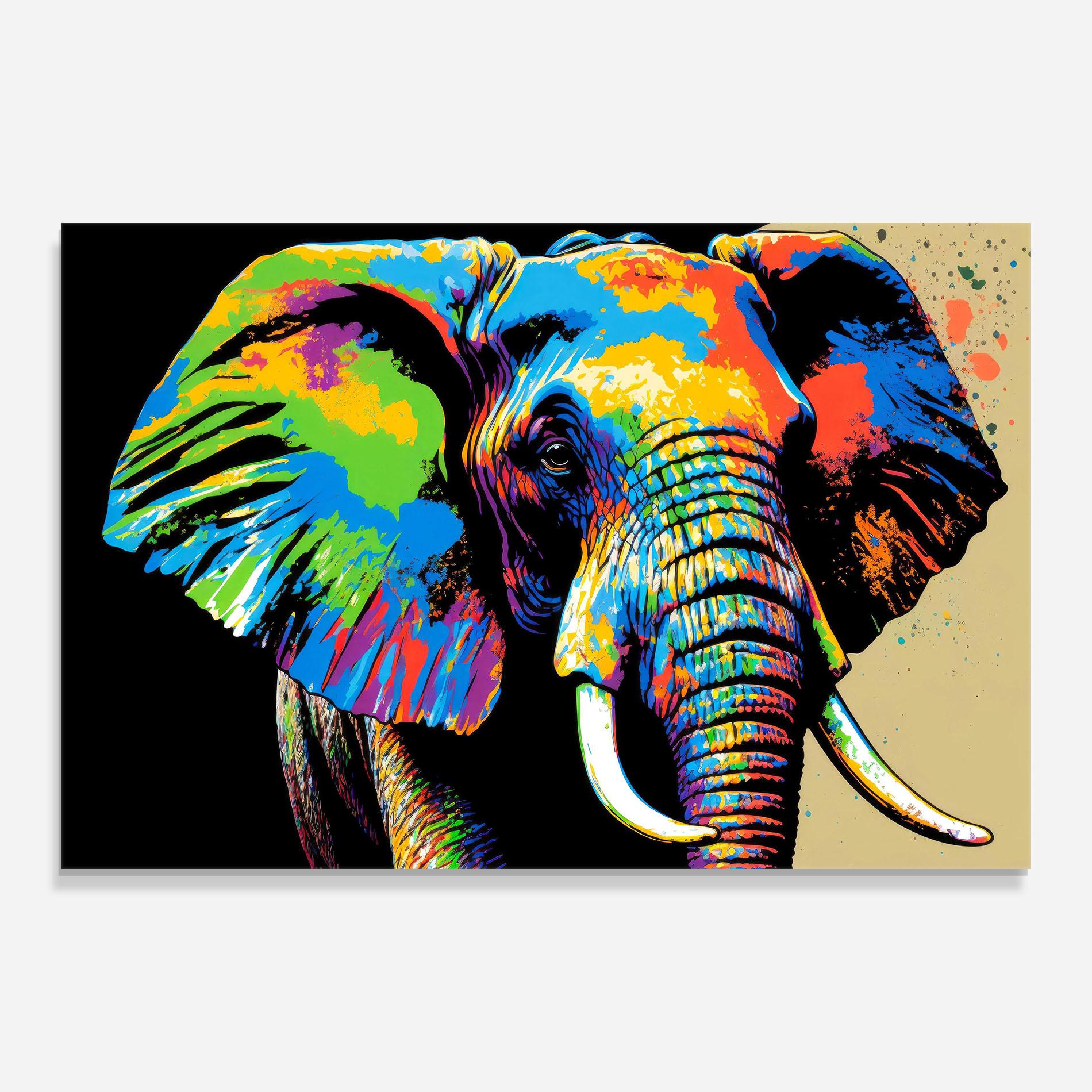 Glasbild Elephant Portrait mockup 0