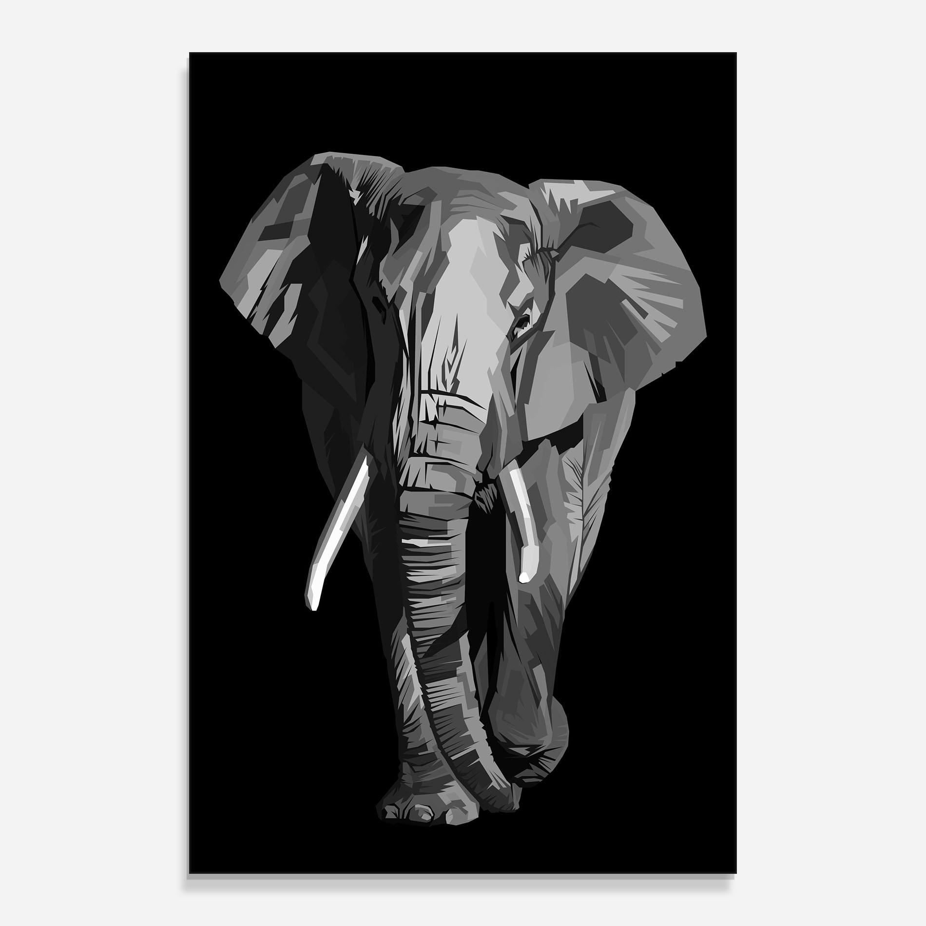 Glasbild Beautiful Grey Elephant mockup 0