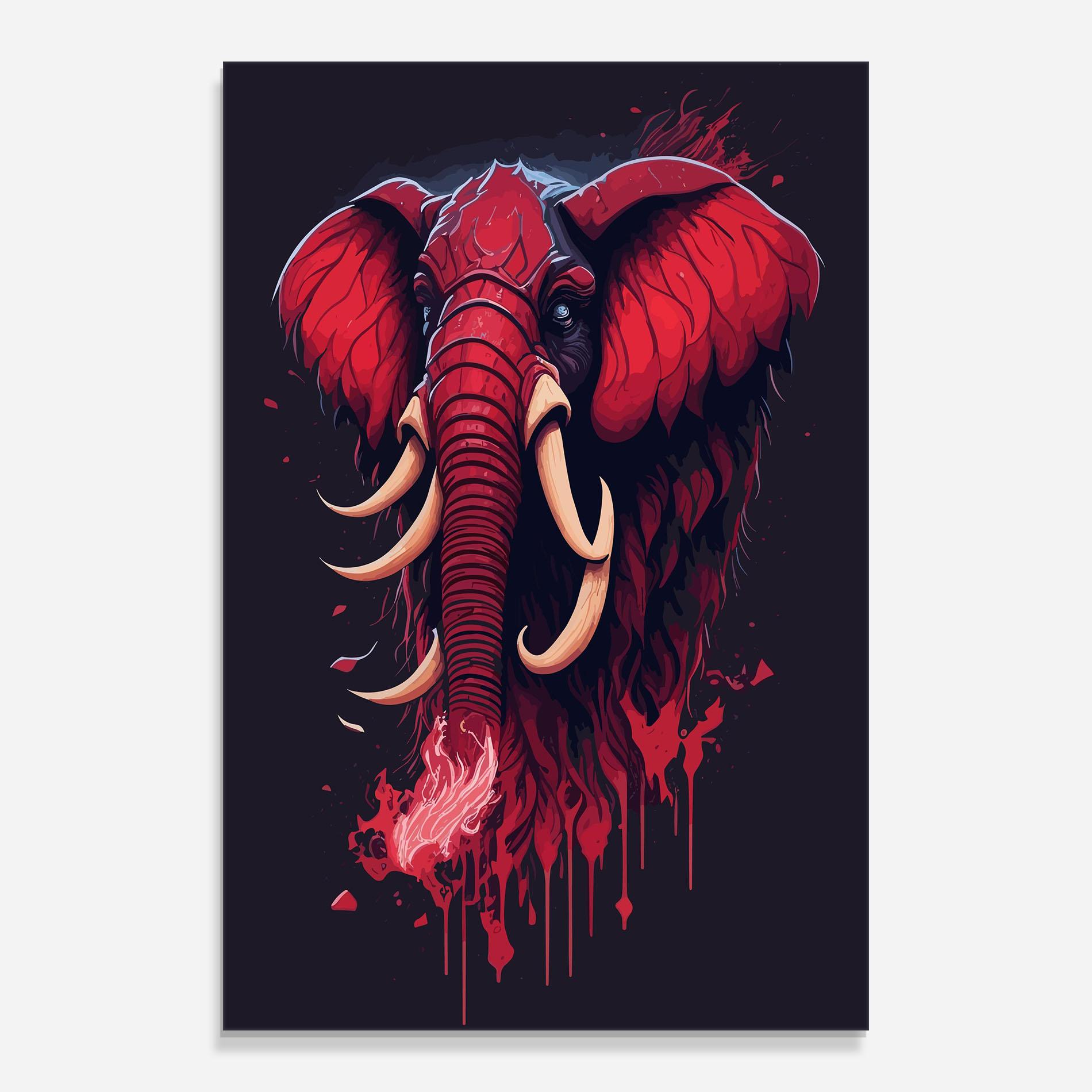 Glasbild Bloody Elephant mockup 0