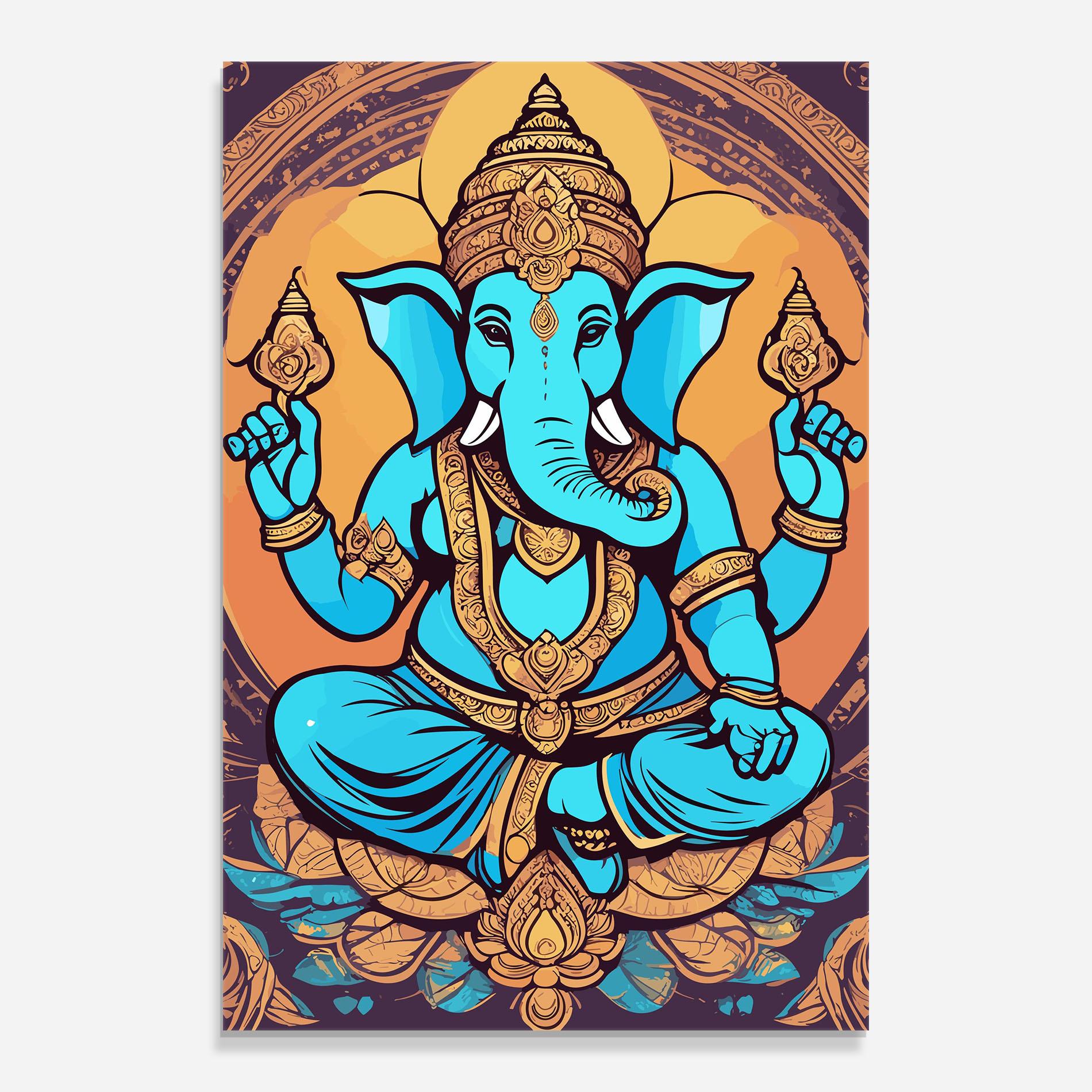 Glasbild Blue Elephant mockup 0