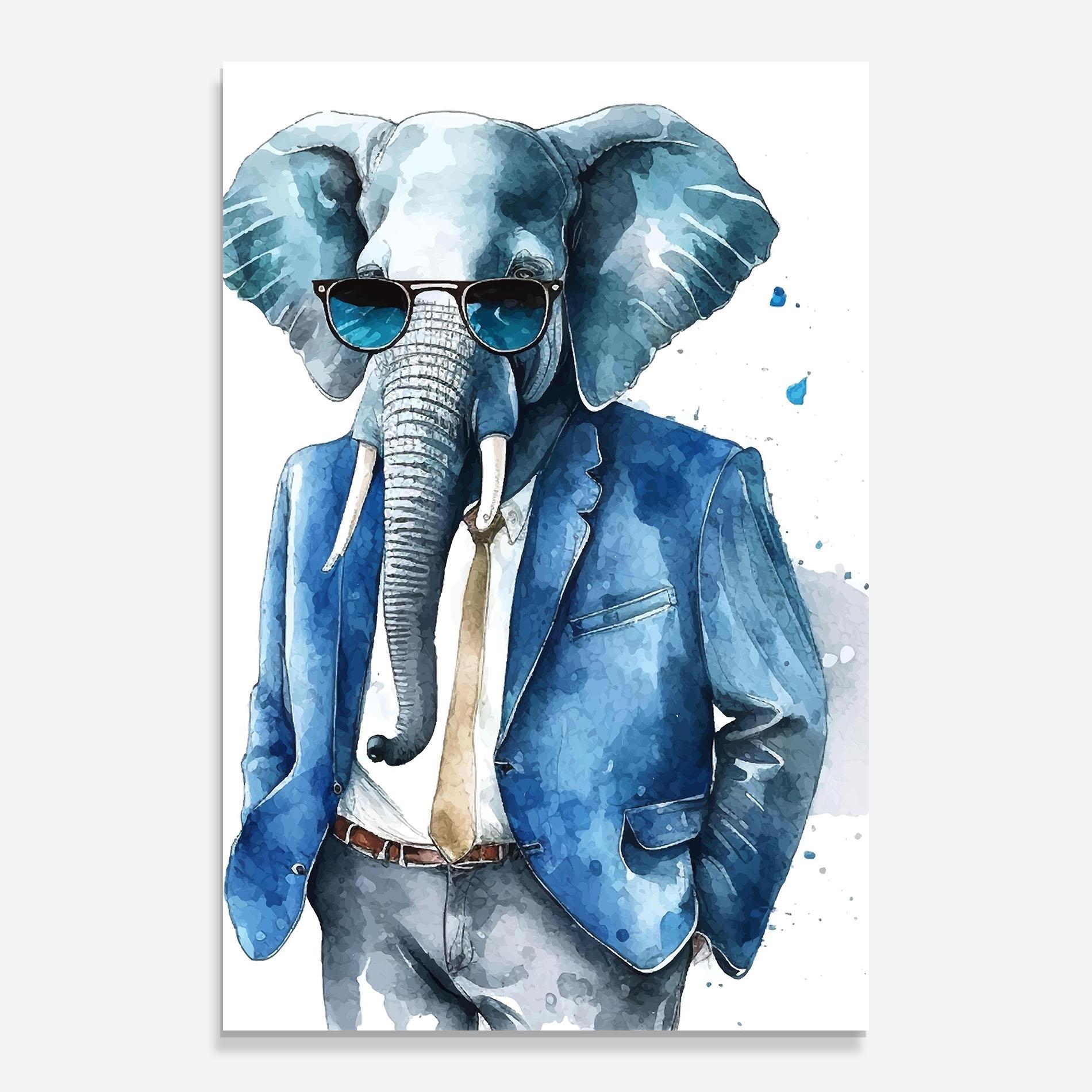Glasbild Bussiness Elephant mockup 0