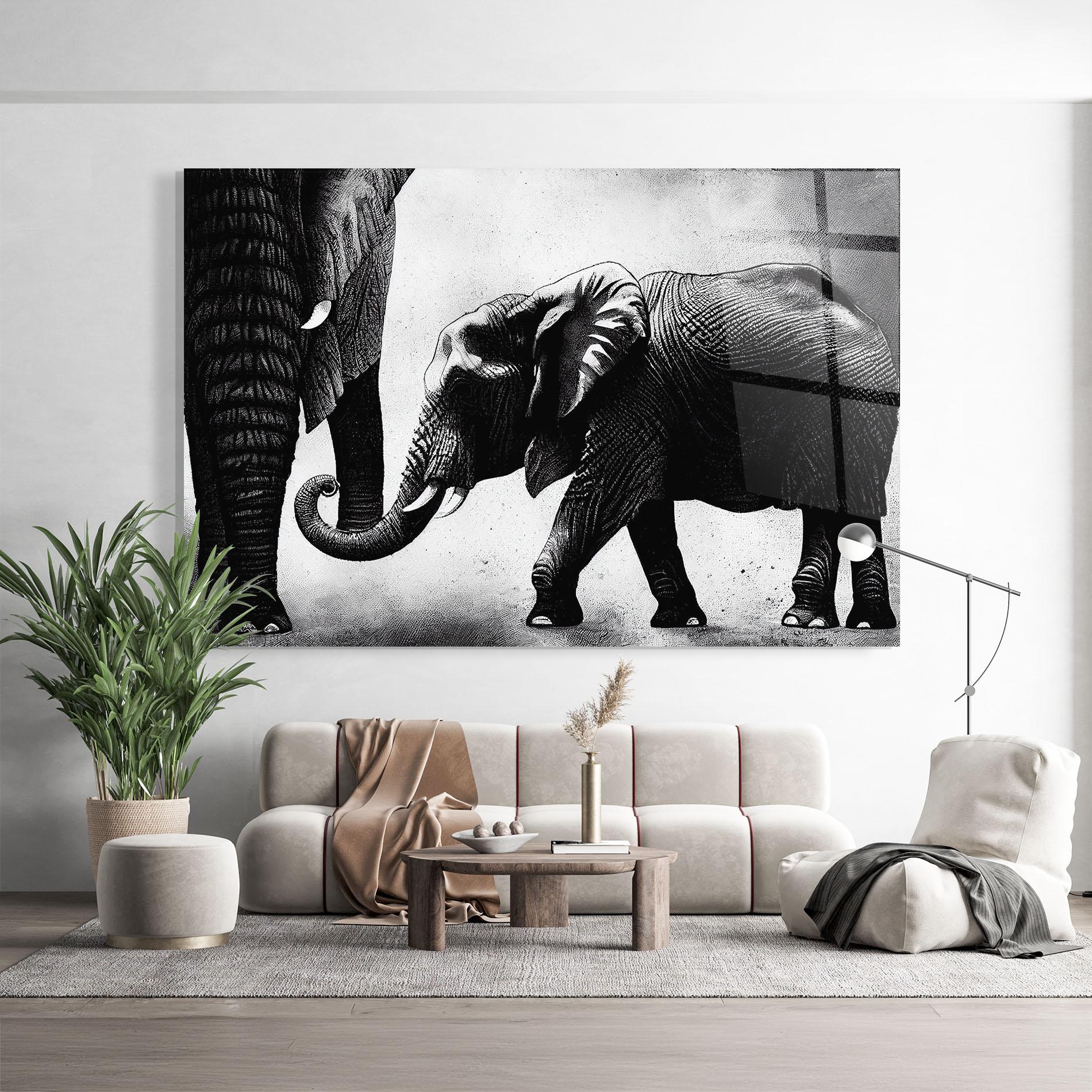 Glasbild Baby Elephant mockup 9