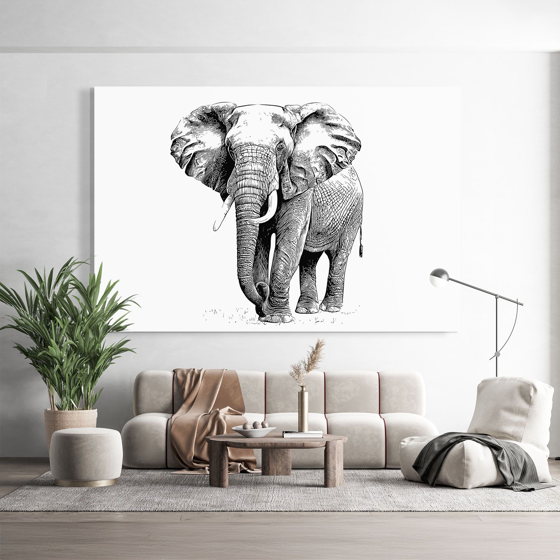 Black Lines Elephant mockup 9