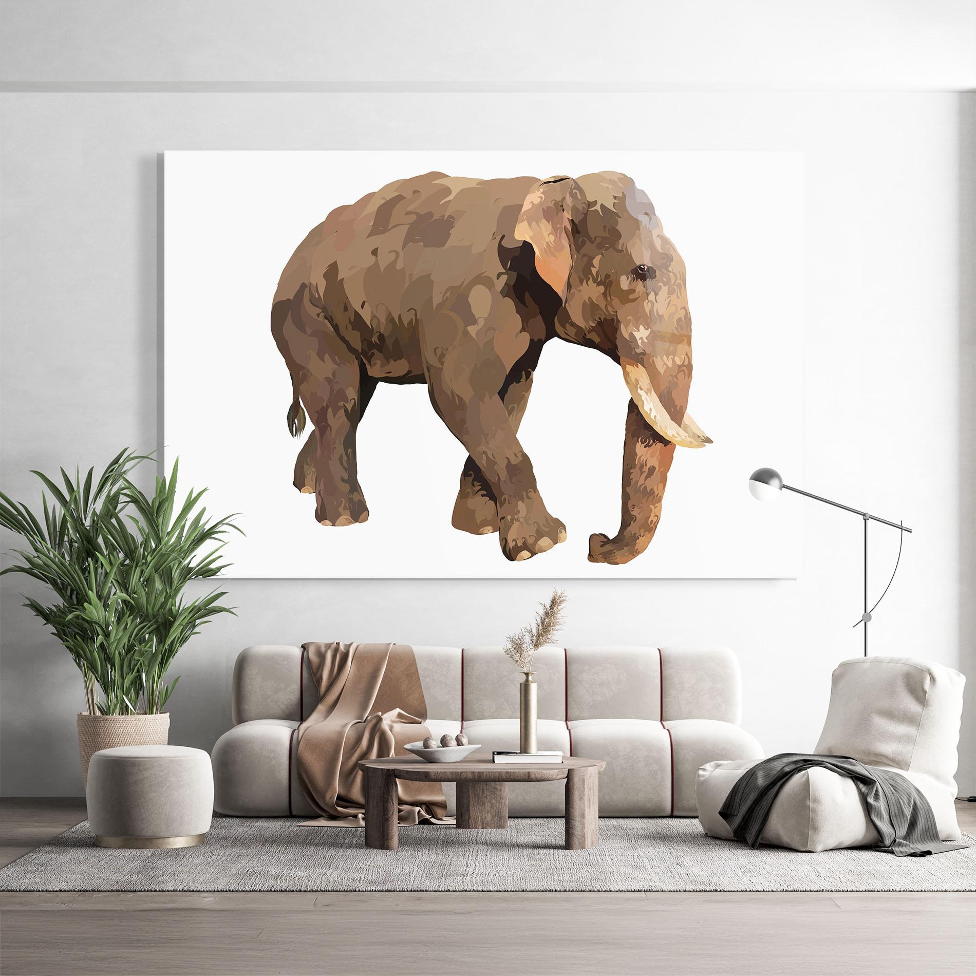 Glasbild Brown Elephant mockup 9