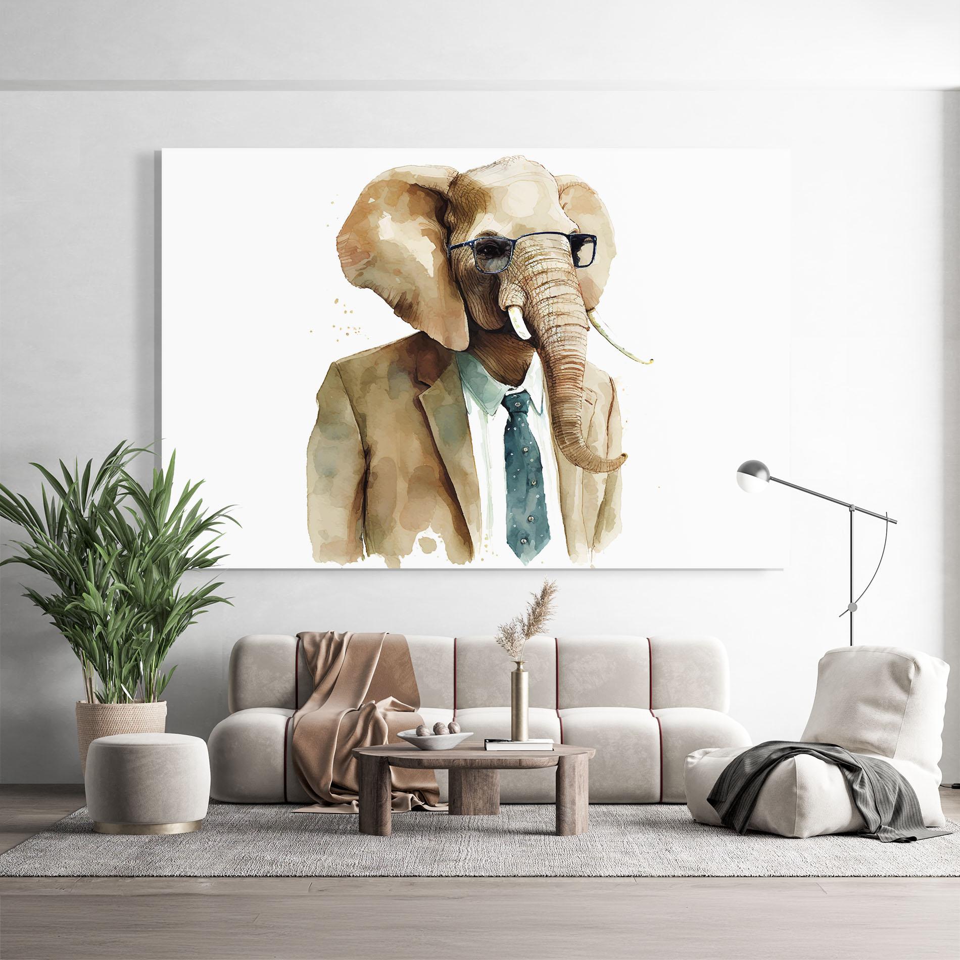 Glasbild Bussines Elephant mockup 9